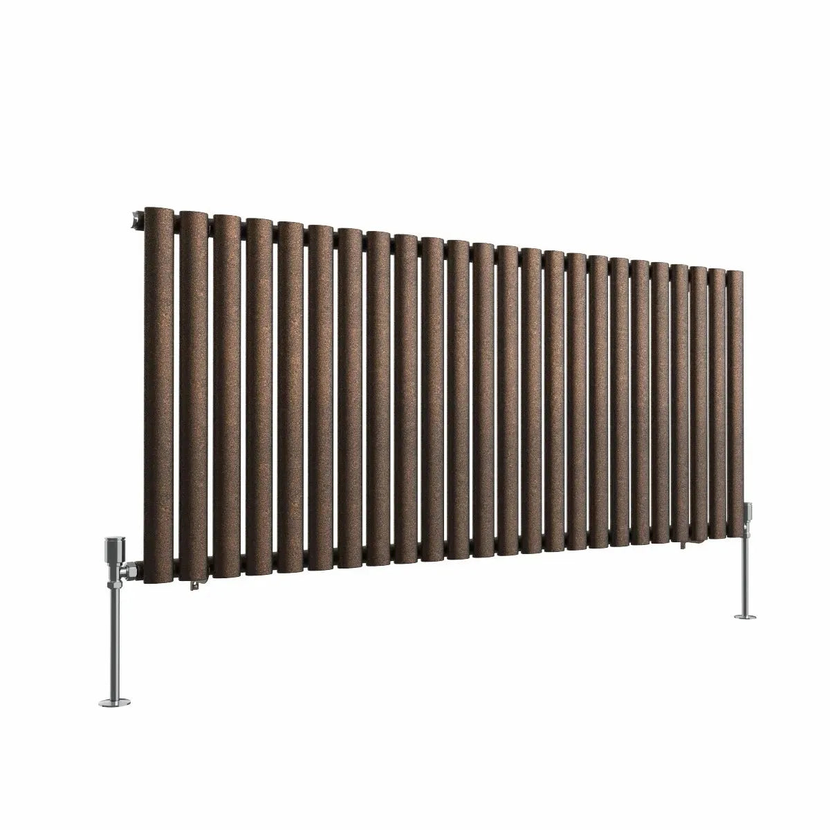 Cuneo - Modern horizontal oval tube radiator blackened copper