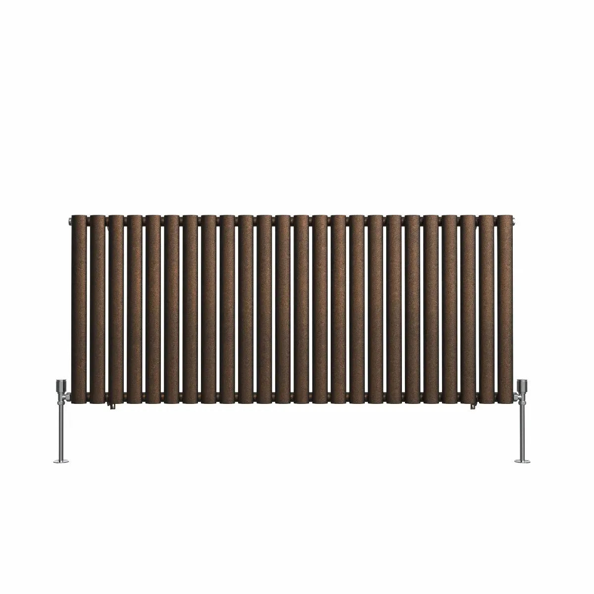 Cuneo - Modern horizontal oval tube radiator blackened copper