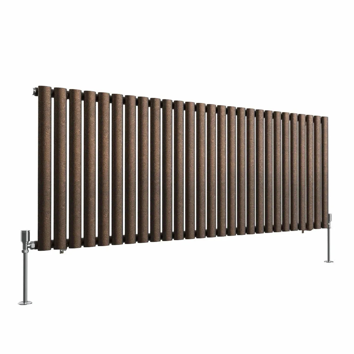 Cuneo - Modern horizontal oval tube radiator blackened copper