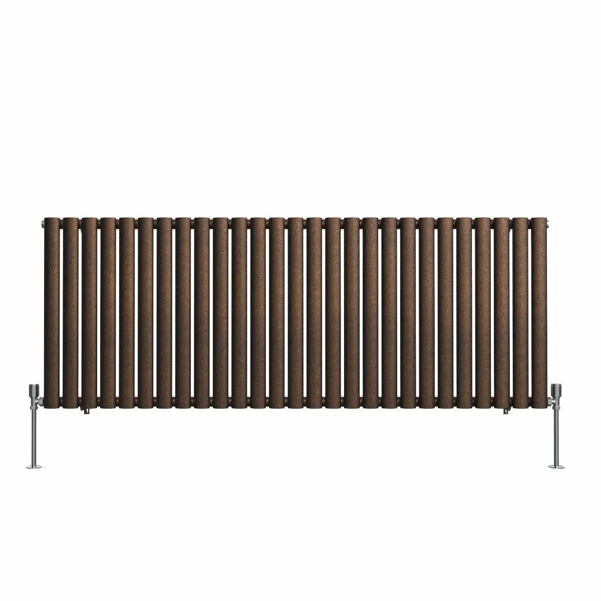 Cuneo - Modern horizontal oval tube radiator blackened copper