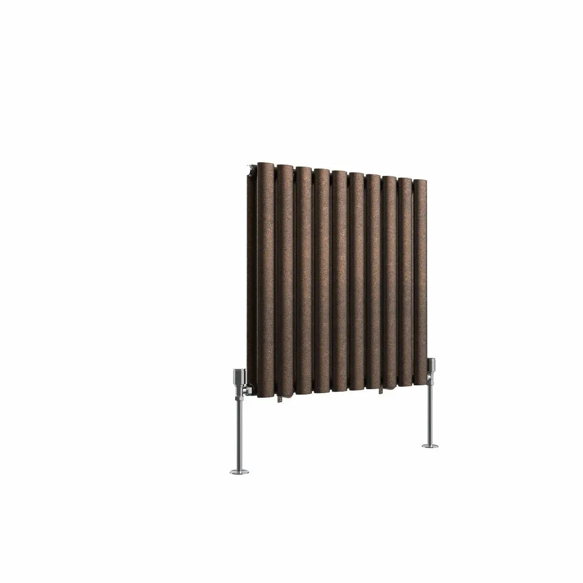 Cuneo - Modern horizontal oval tube radiator blackened copper