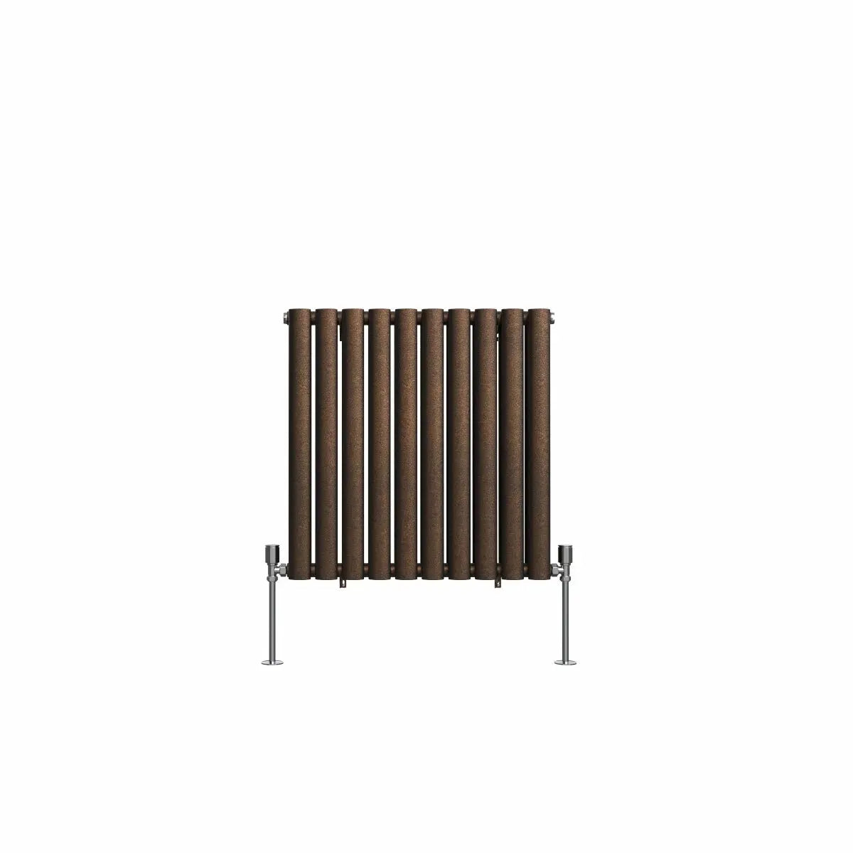 Cuneo - Modern horizontal oval tube radiator blackened copper