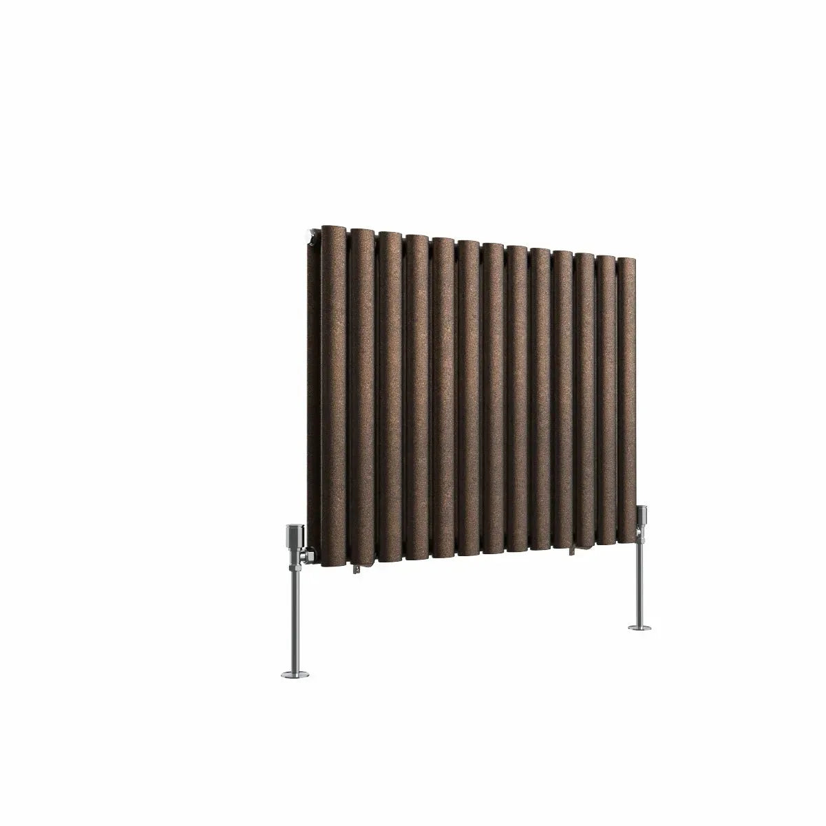 Cuneo - Modern horizontal oval tube radiator blackened copper