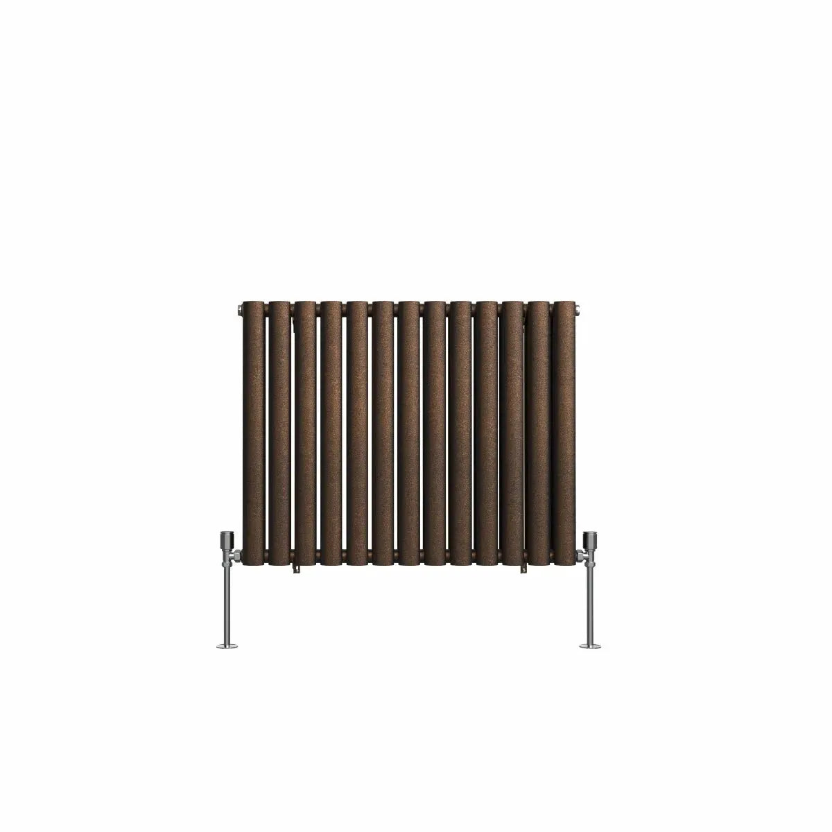 Cuneo - Modern horizontal oval tube radiator blackened copper