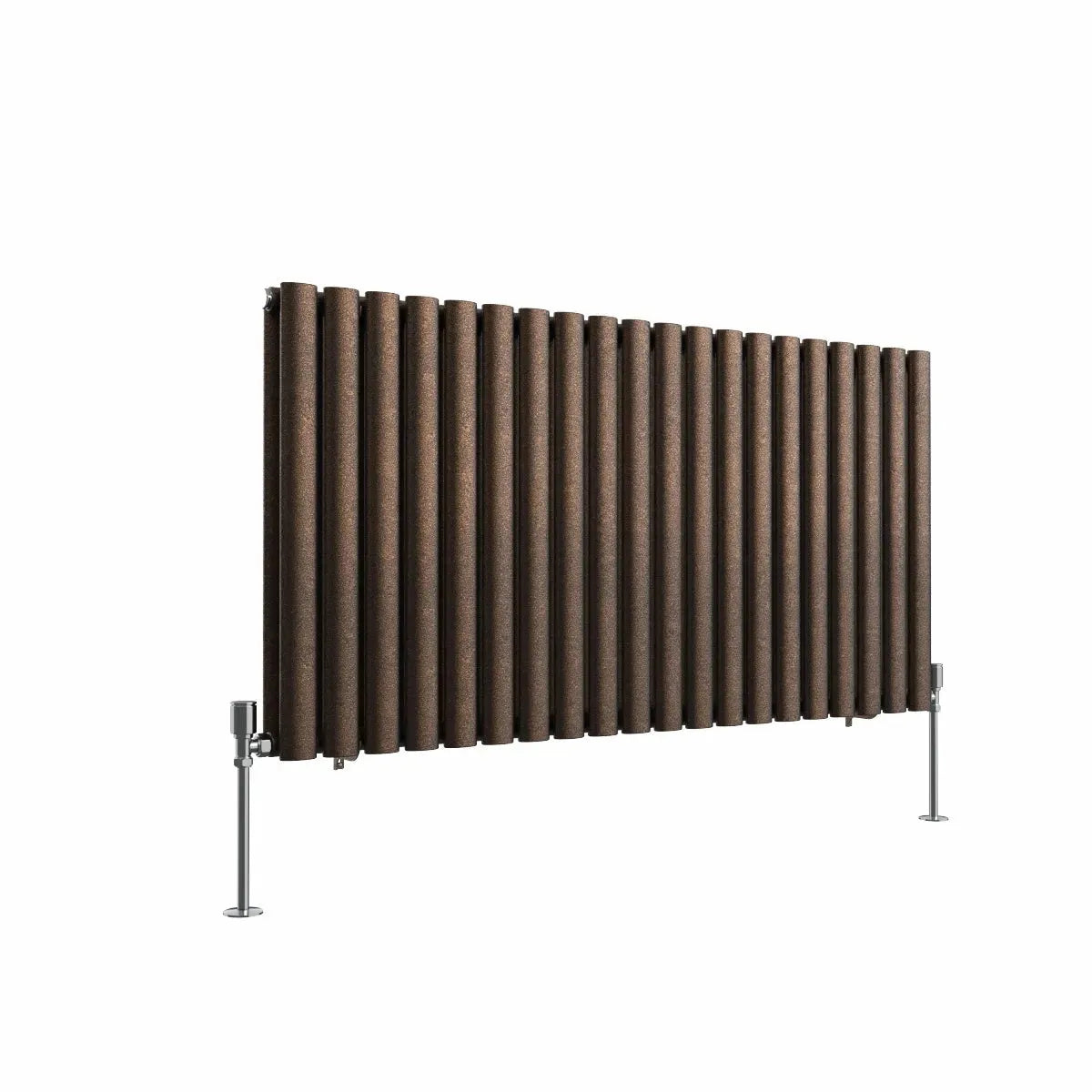 Cuneo - Modern horizontal oval tube radiator blackened copper