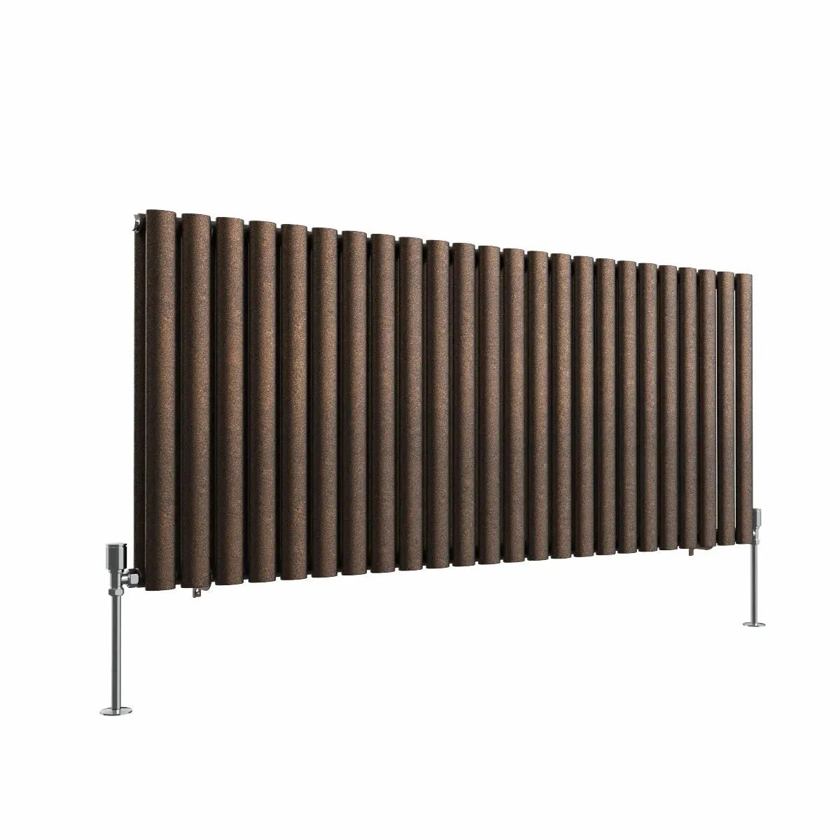 Cuneo - Modern horizontal oval tube radiator blackened copper