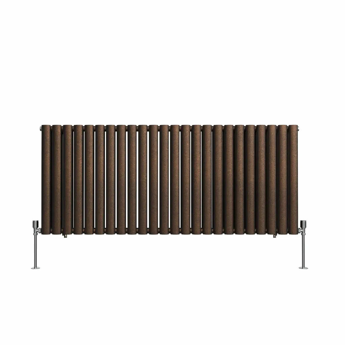 Cuneo - Modern horizontal oval tube radiator blackened copper