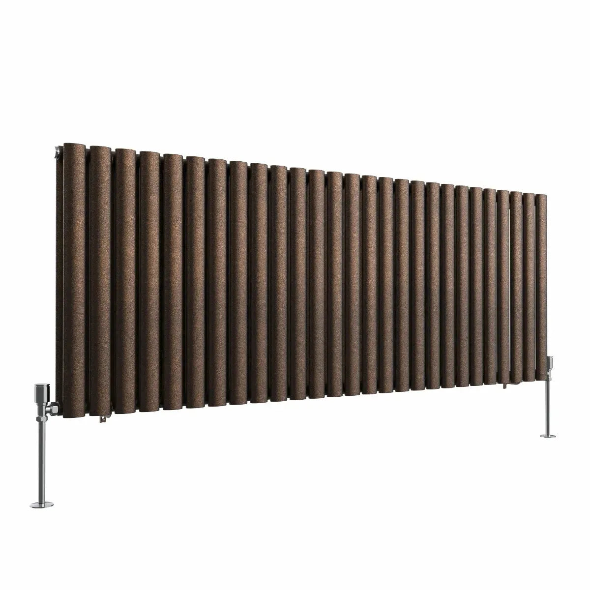 Cuneo - Modern horizontal oval tube radiator blackened copper