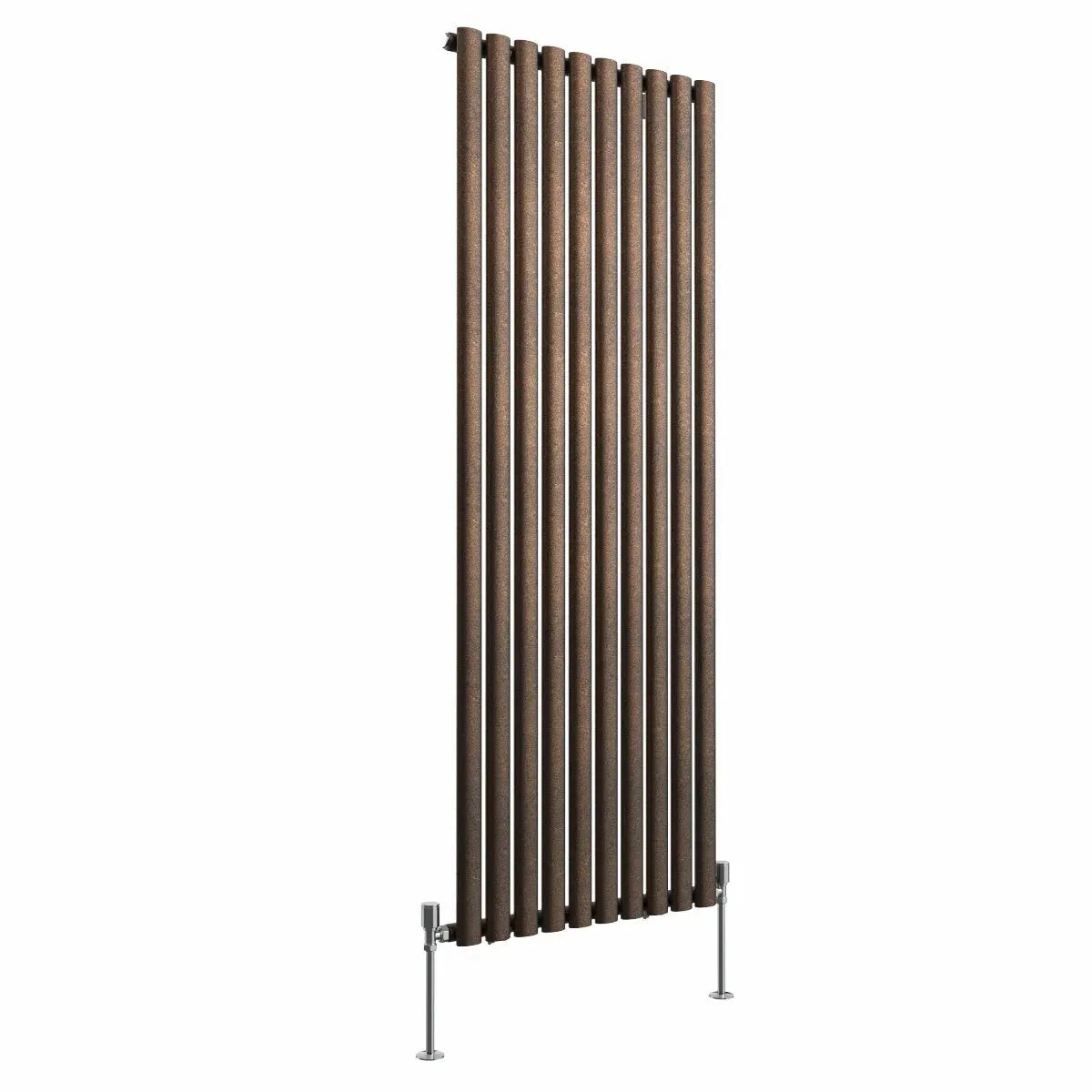 Cuneo - Modern vertical oval tube radiator blackened copper