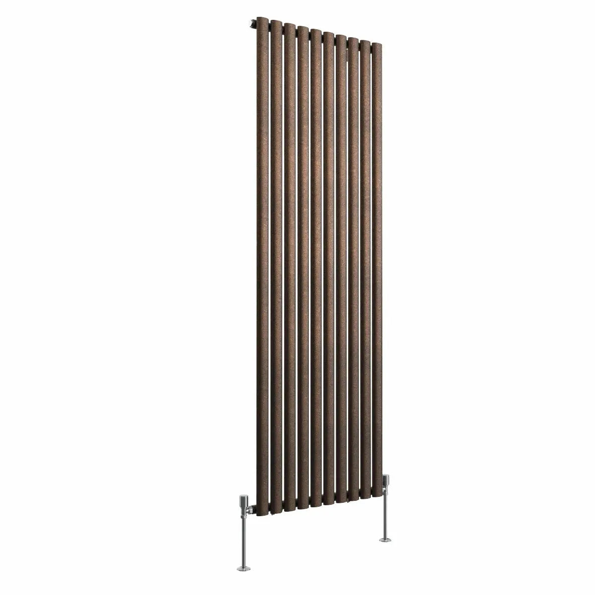 Cuneo - Modern vertical oval tube radiator blackened copper