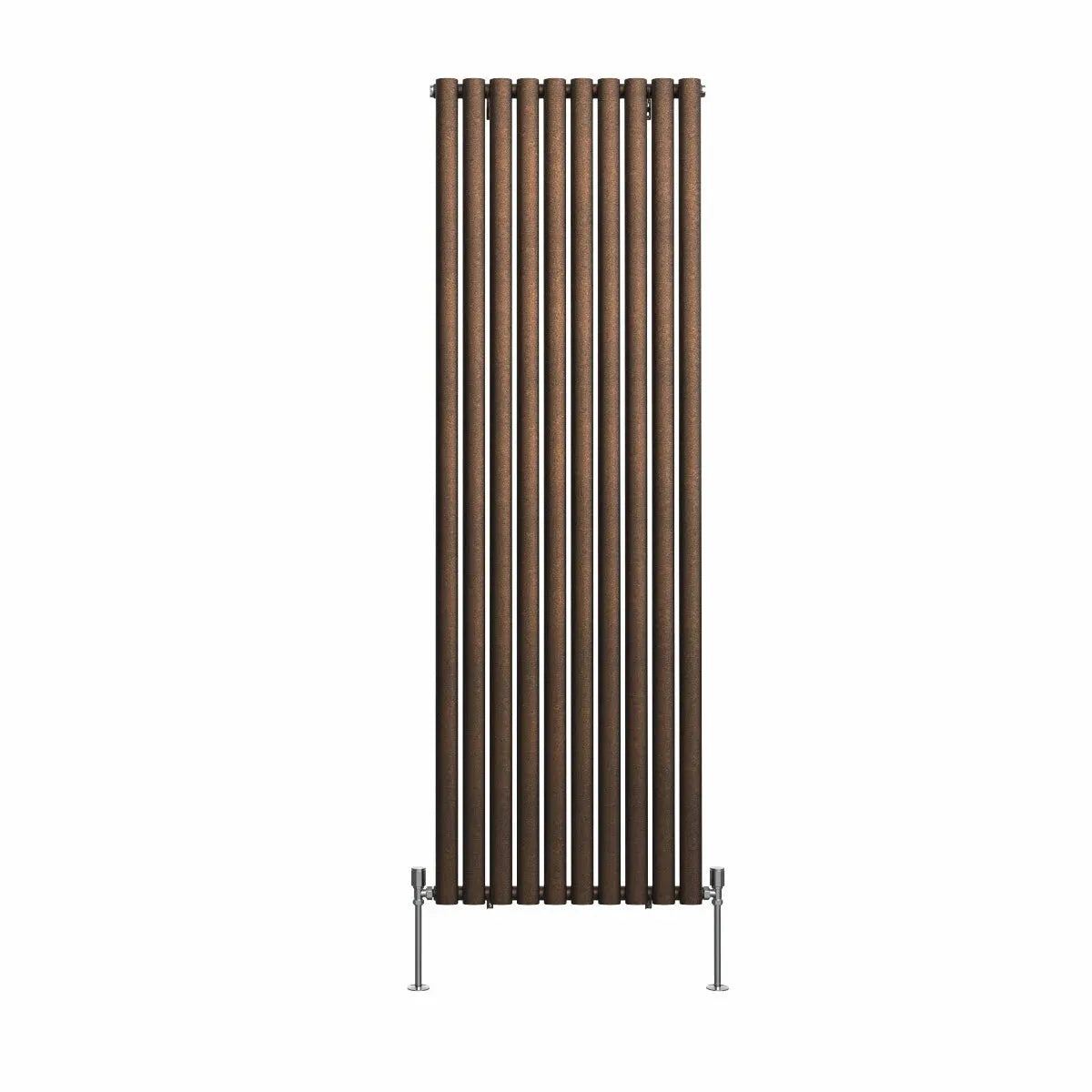 Cuneo - Modern vertical oval tube radiator blackened copper