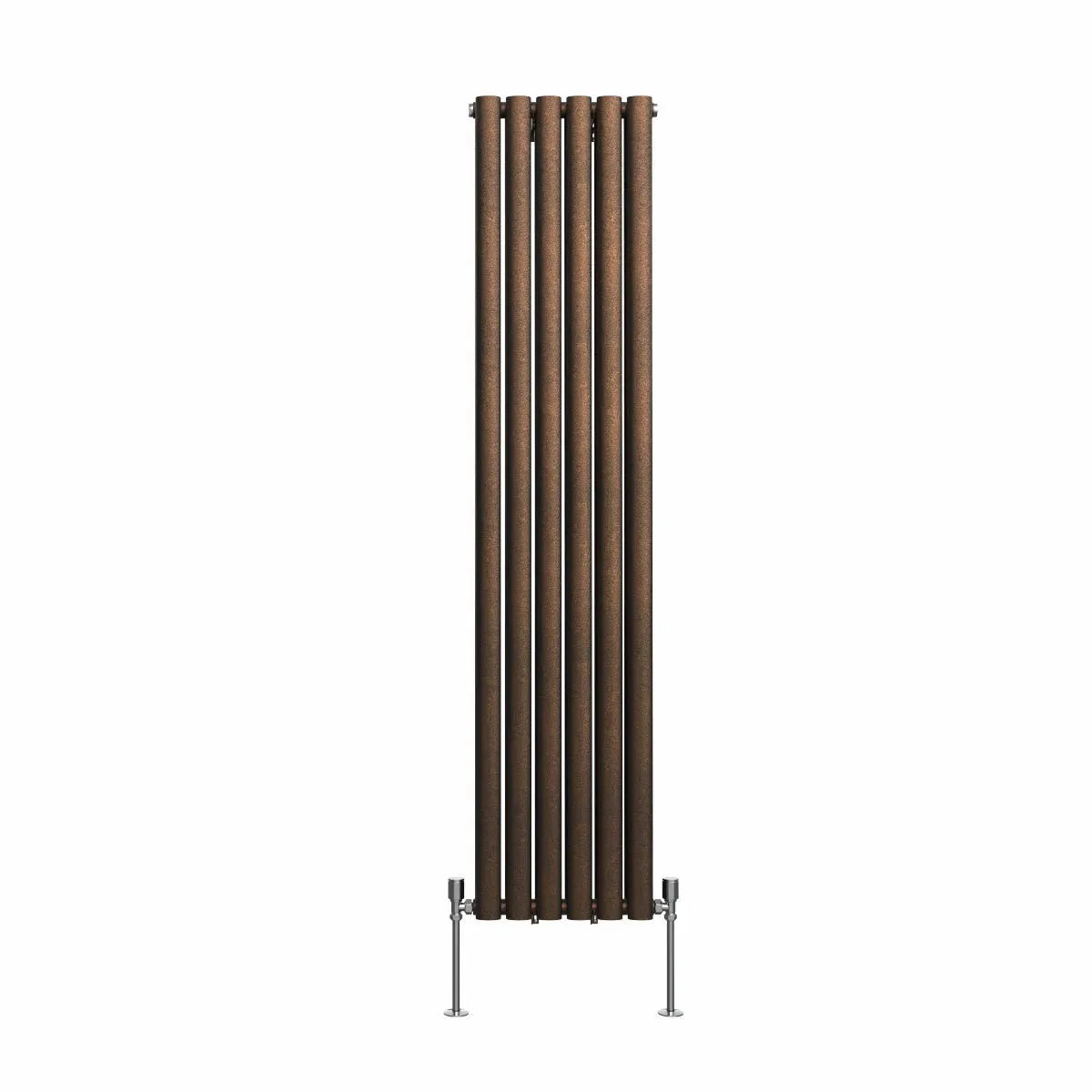 Cuneo - Modern vertical oval tube radiator blackened copper