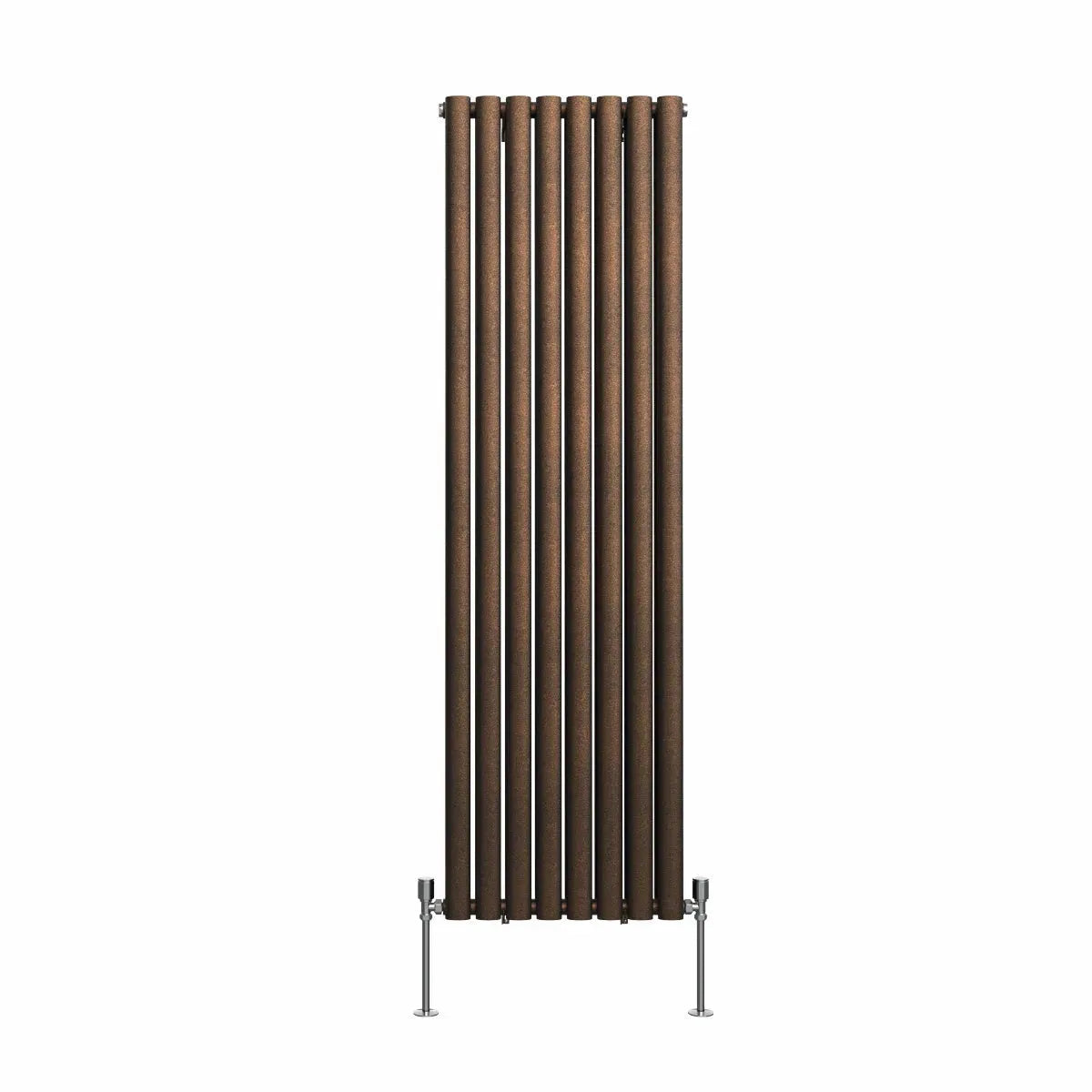 Cuneo - Modern vertical oval tube radiator blackened copper