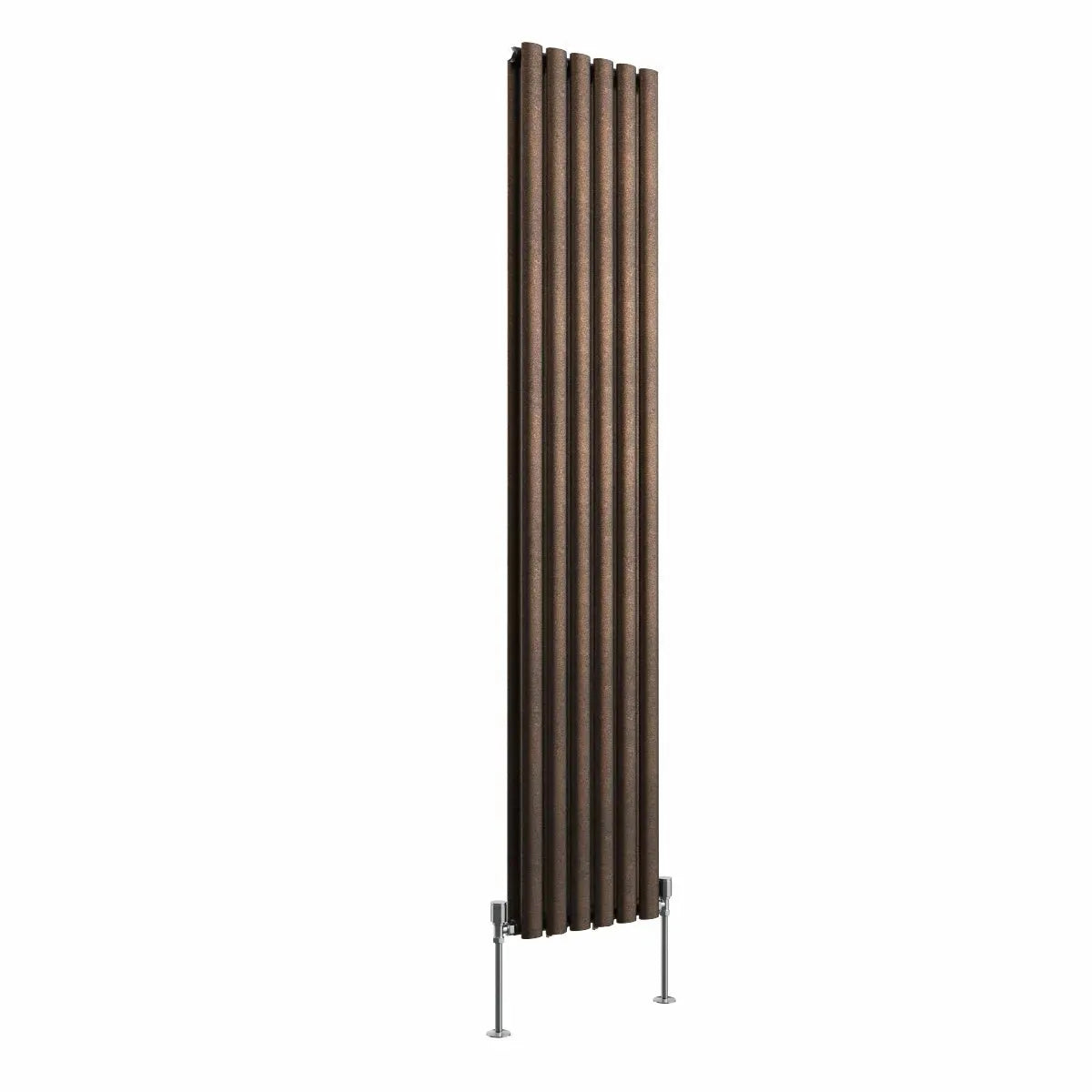 Cuneo - Modern vertical oval tube radiator blackened copper