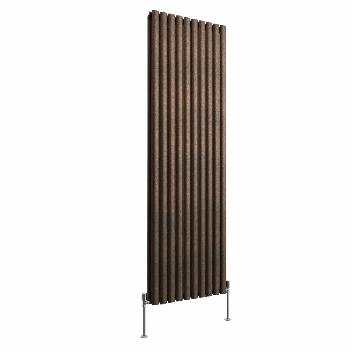 Cuneo - Modern vertical oval tube radiator blackened copper