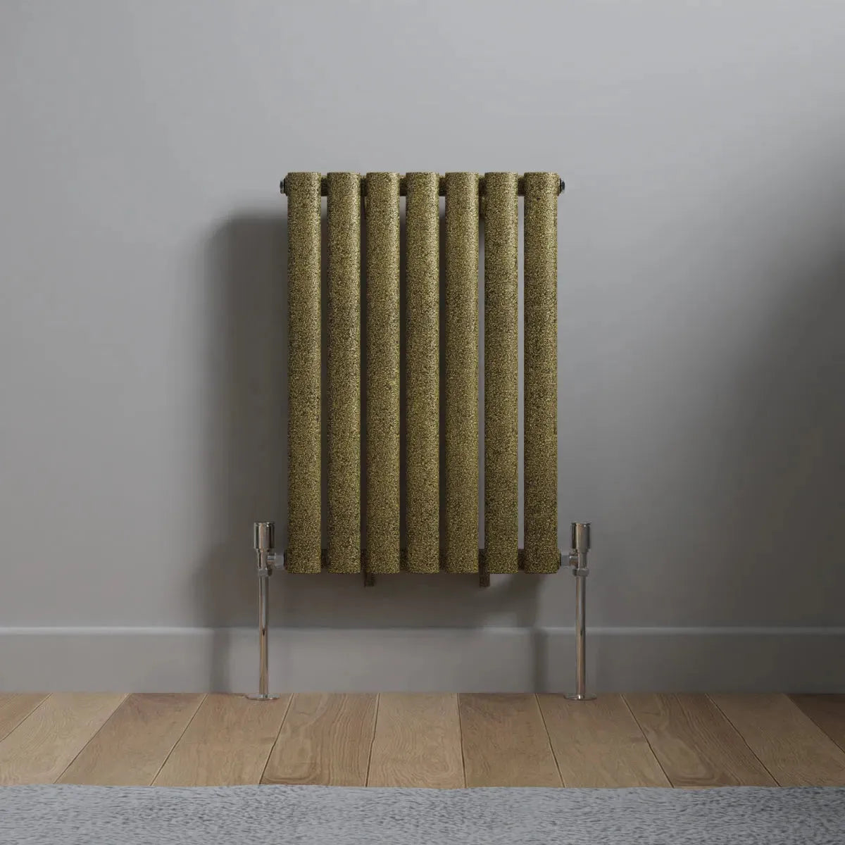 Cuneo - Modern horizontal oval tube radiator blackened gold