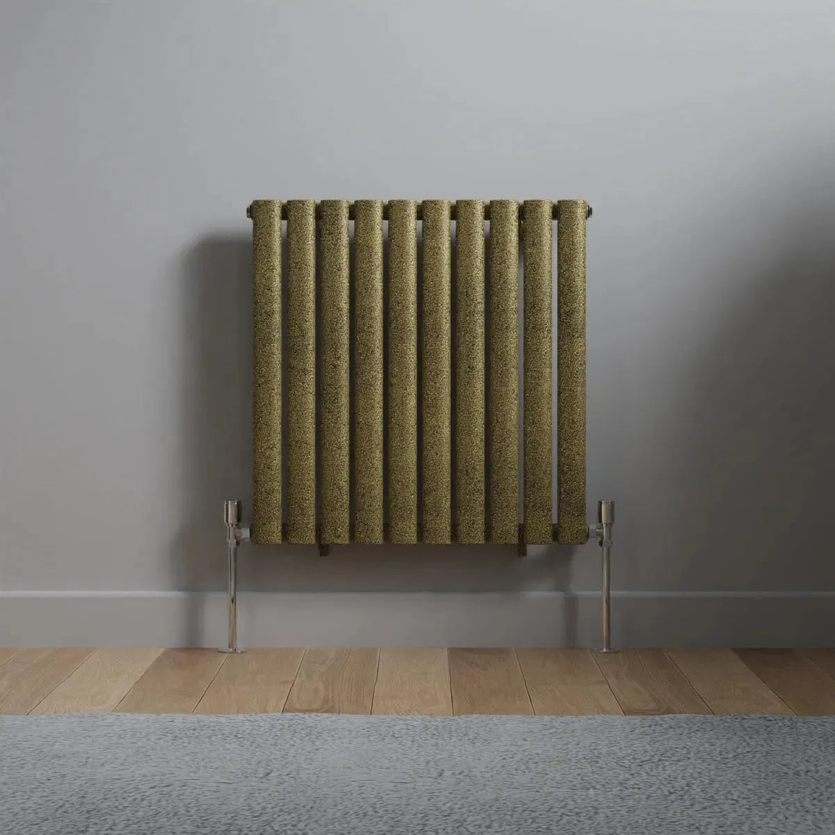 Cuneo - Modern horizontal oval tube radiator blackened gold