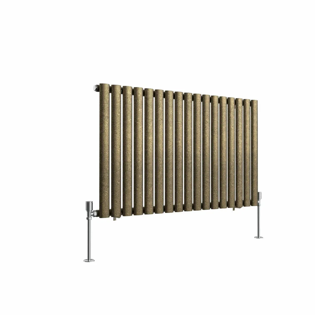 Cuneo - Modern horizontal oval tube radiator blackened gold