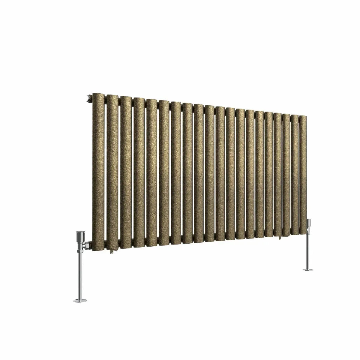 Cuneo - Modern horizontal oval tube radiator blackened gold