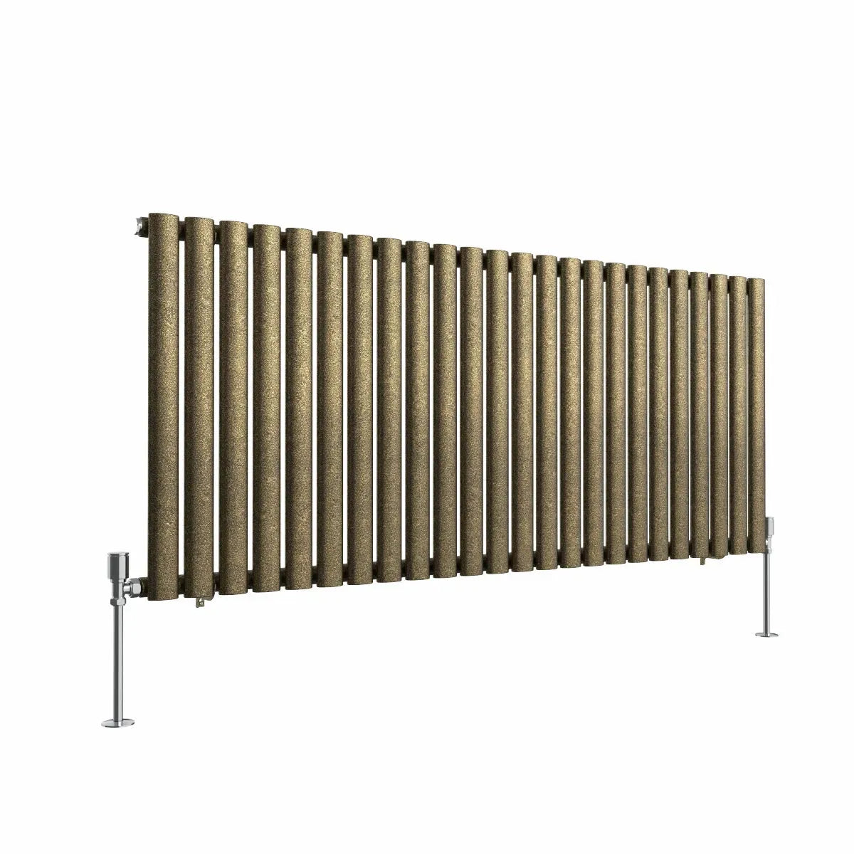 Cuneo - Modern horizontal oval tube radiator blackened gold