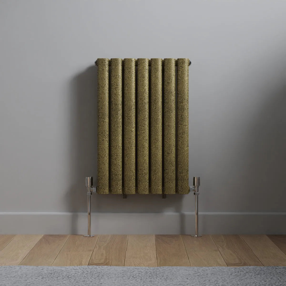 Cuneo - Modern horizontal oval tube radiator blackened gold