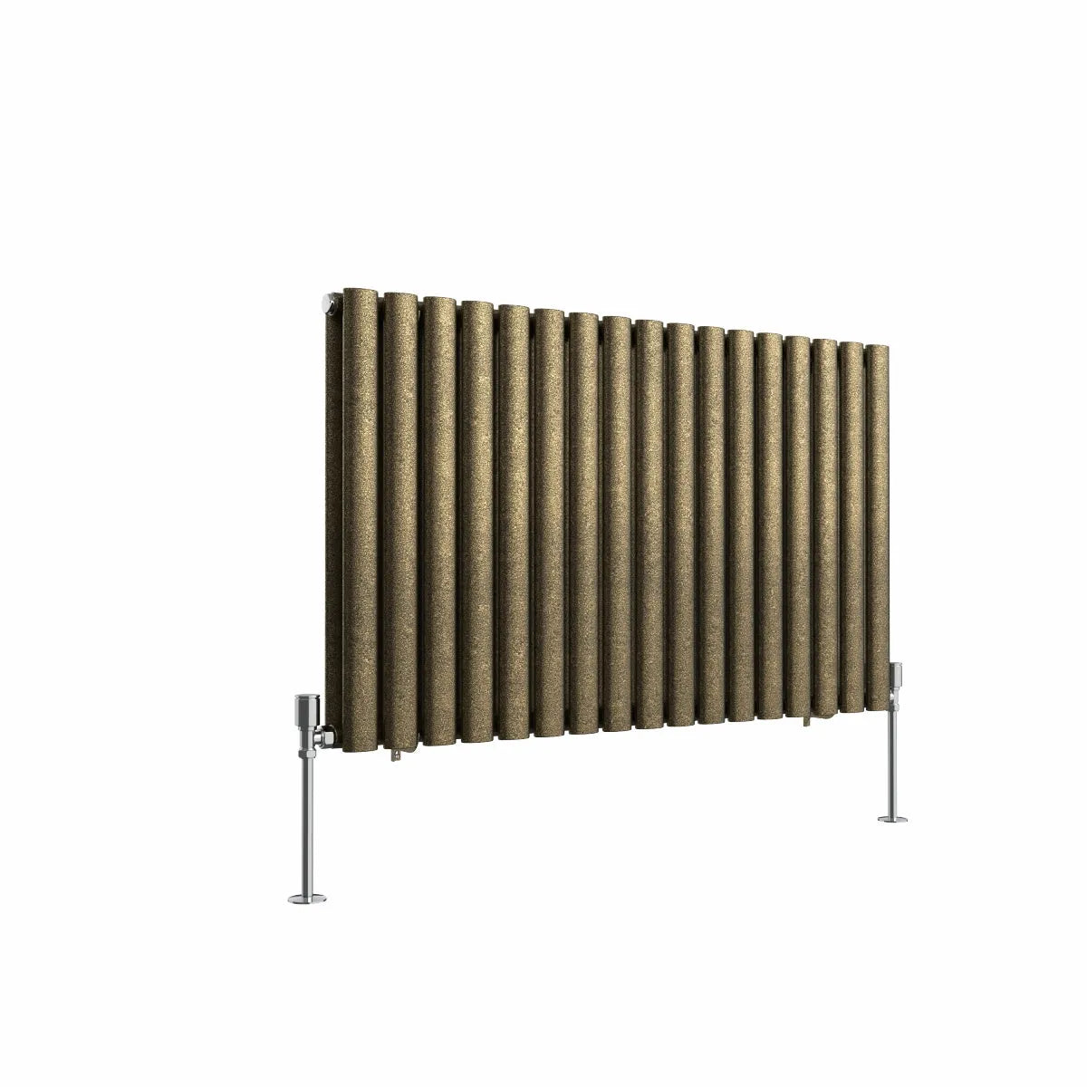 Cuneo - Modern horizontal oval tube radiator blackened gold