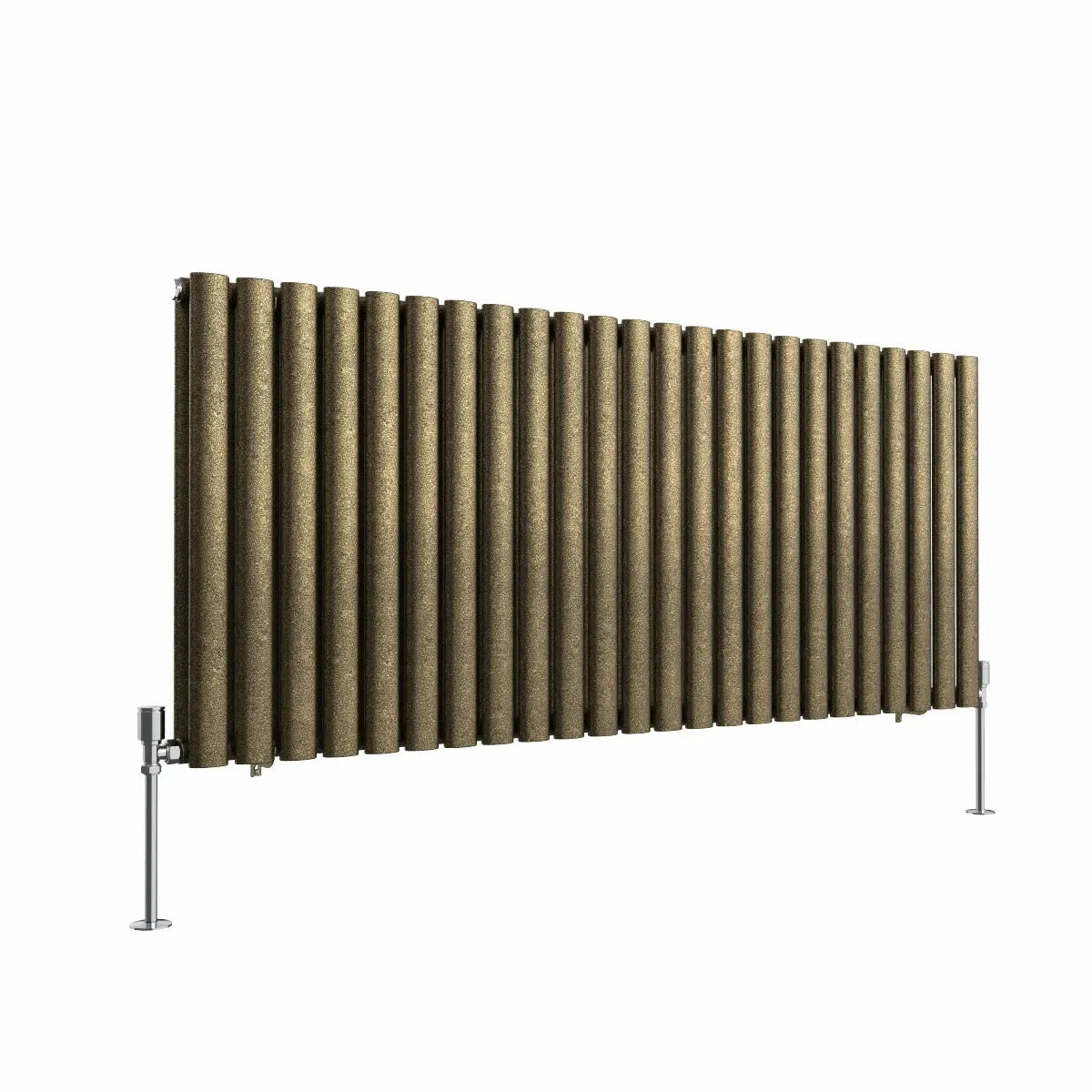 Cuneo - Modern horizontal oval tube radiator blackened gold