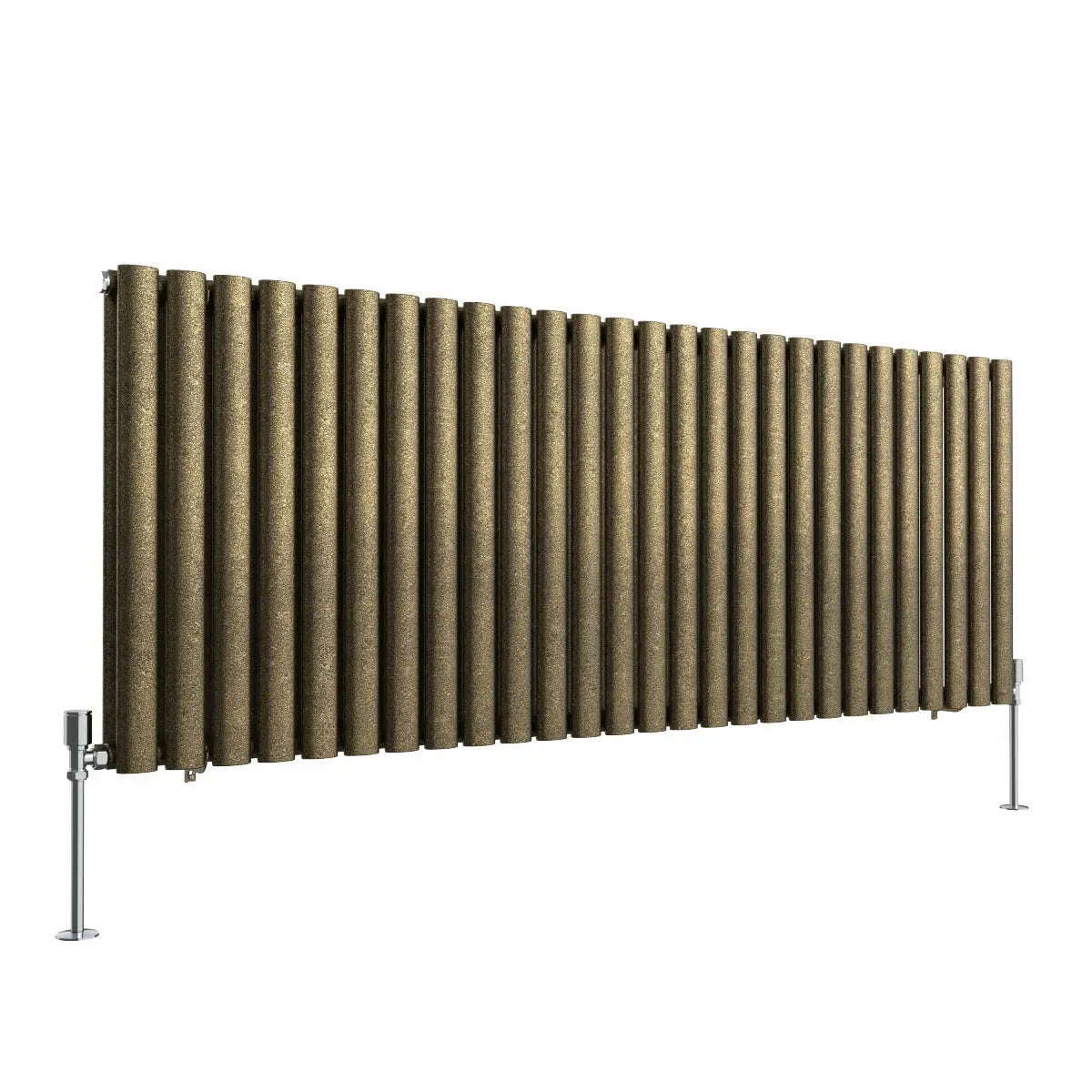 Cuneo - Modern horizontal oval tube radiator blackened gold