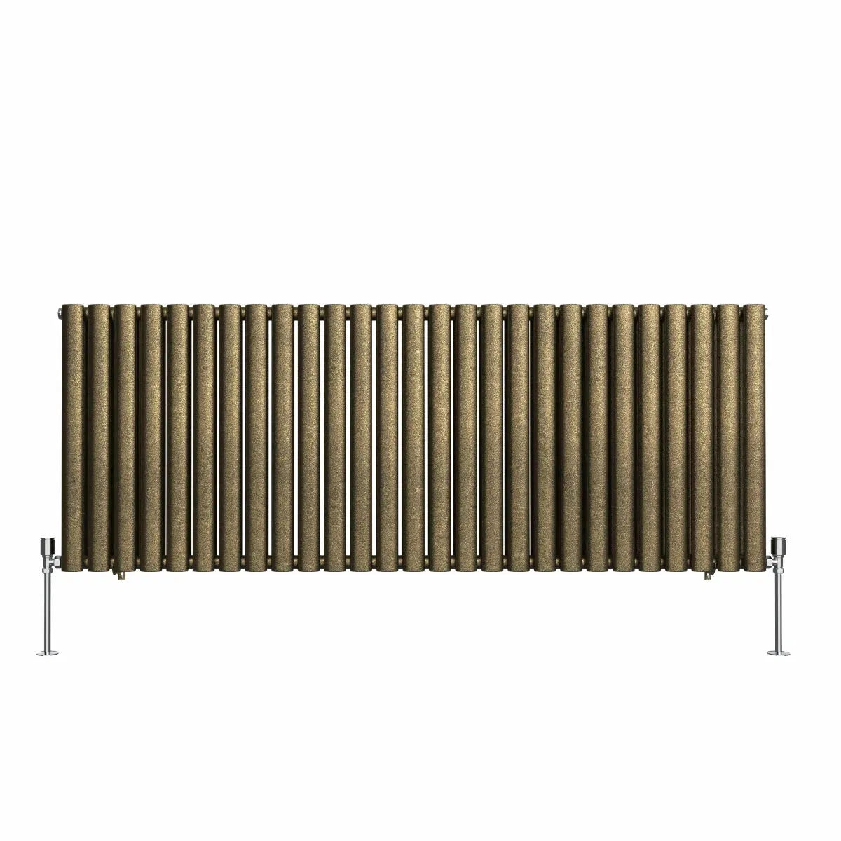 Cuneo - Modern horizontal oval tube radiator blackened gold