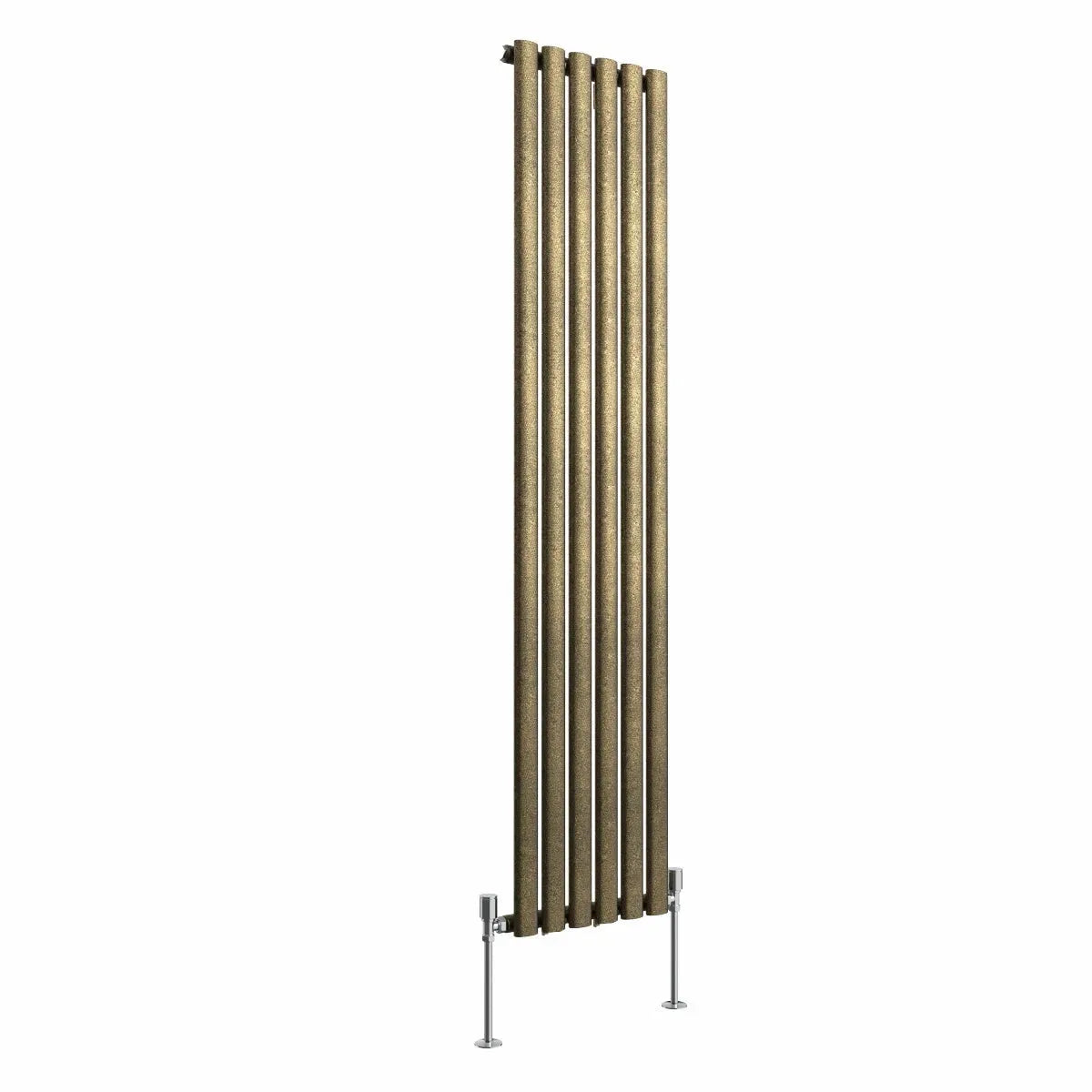 Cuneo - Modern vertical oval tube radiator blackened gold