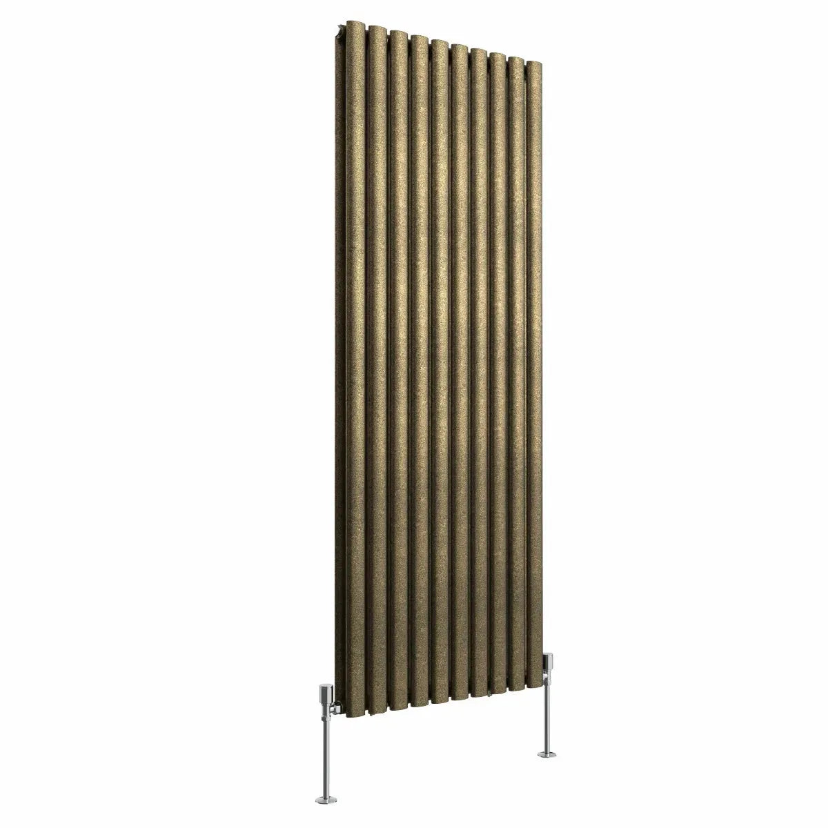 Cuneo - Modern vertical oval tube radiator blackened gold