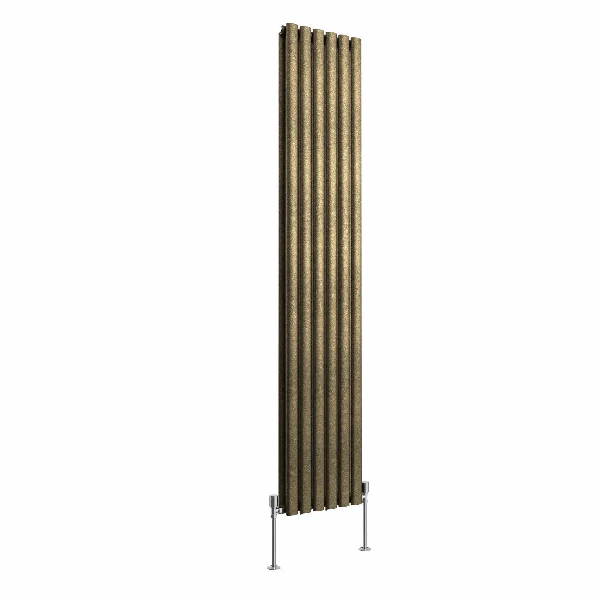 Cuneo - Modern vertical oval tube radiator blackened gold