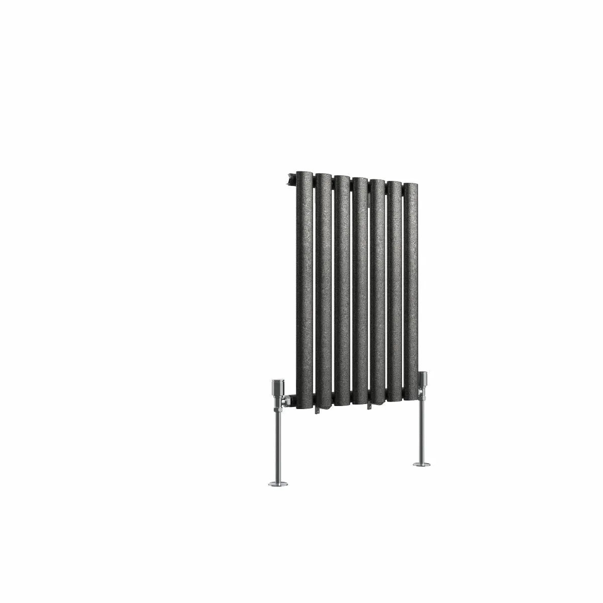 Cuneo - Modern horizontal oval tube radiator blackened silver