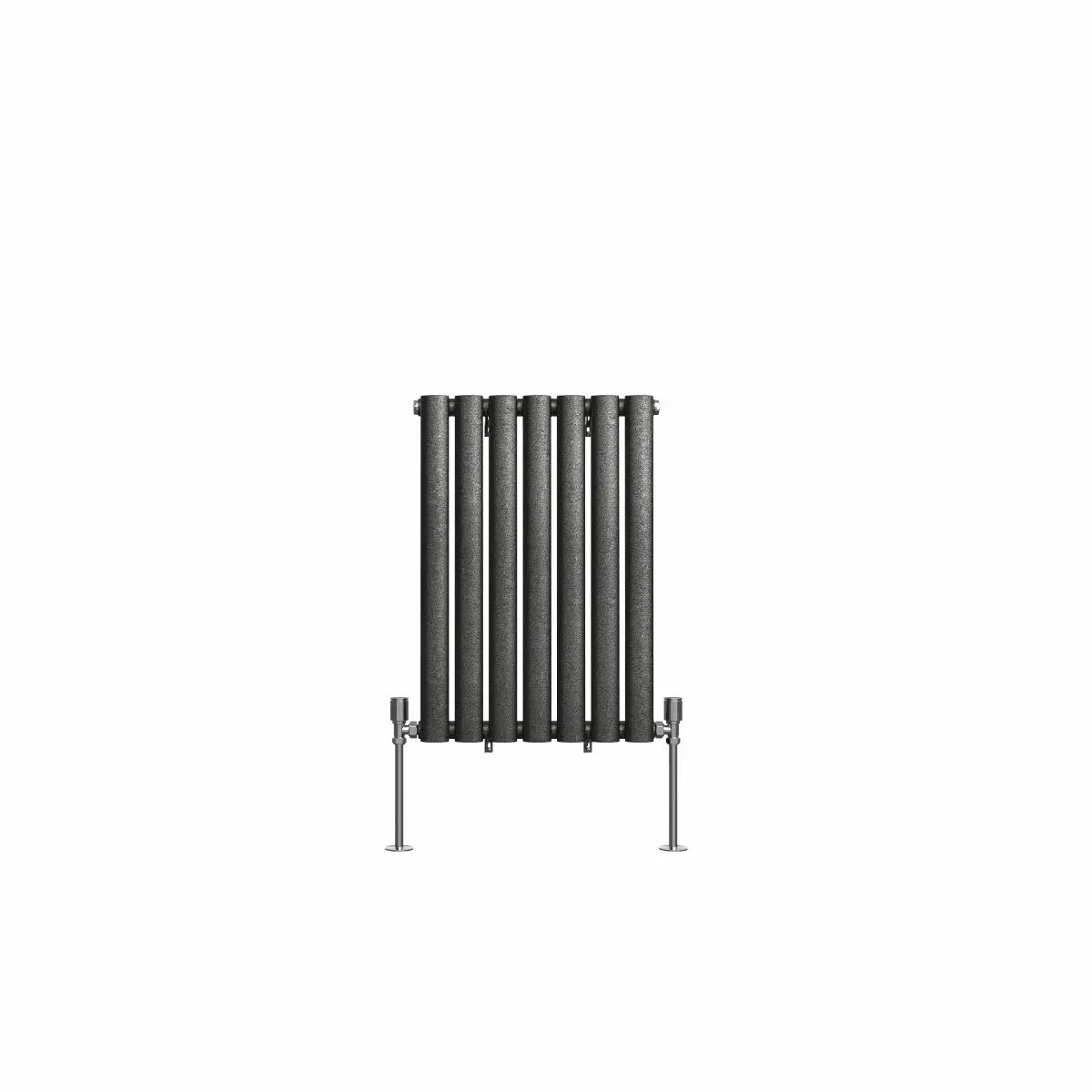 Cuneo - Modern horizontal oval tube radiator blackened silver