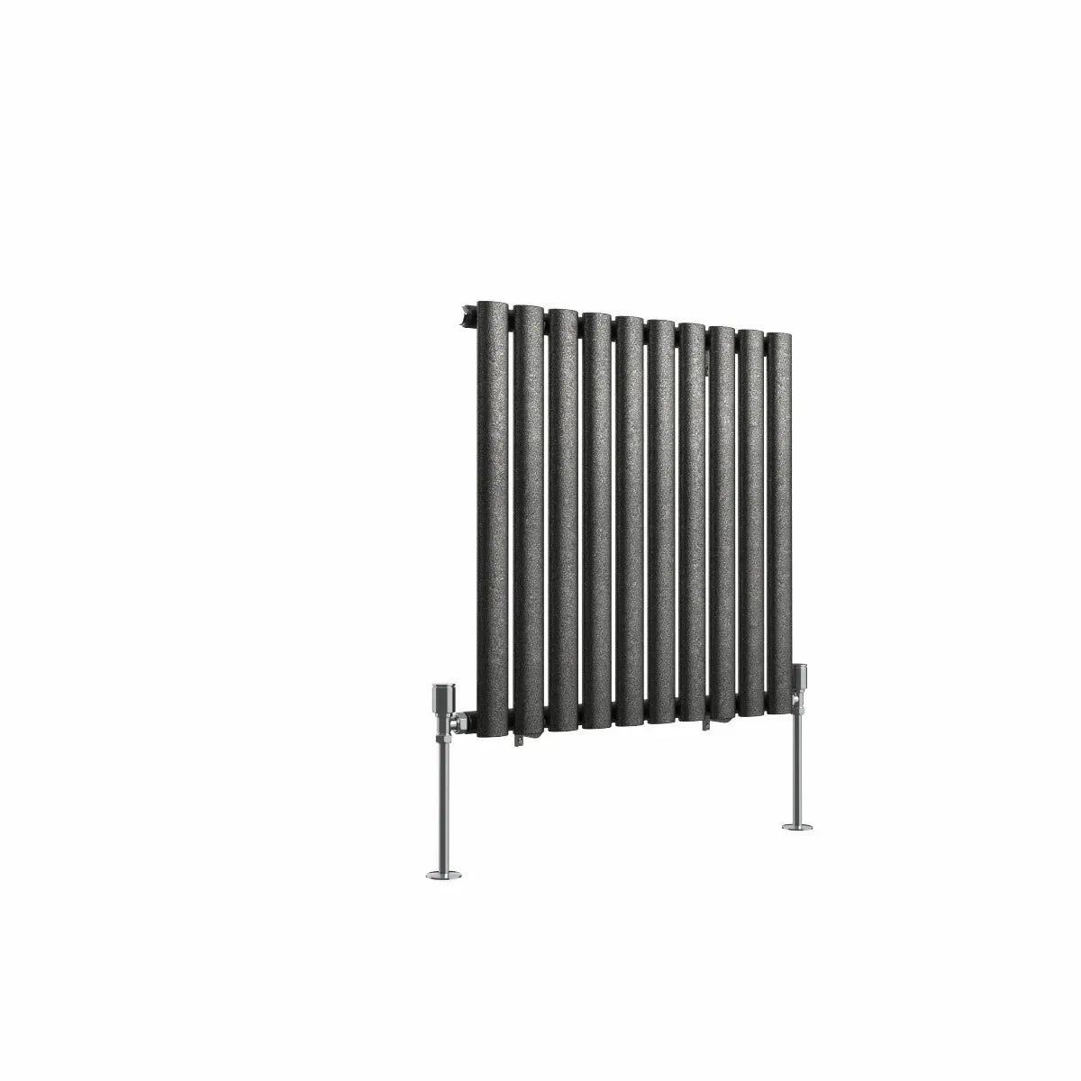 Cuneo - Modern horizontal oval tube radiator blackened silver