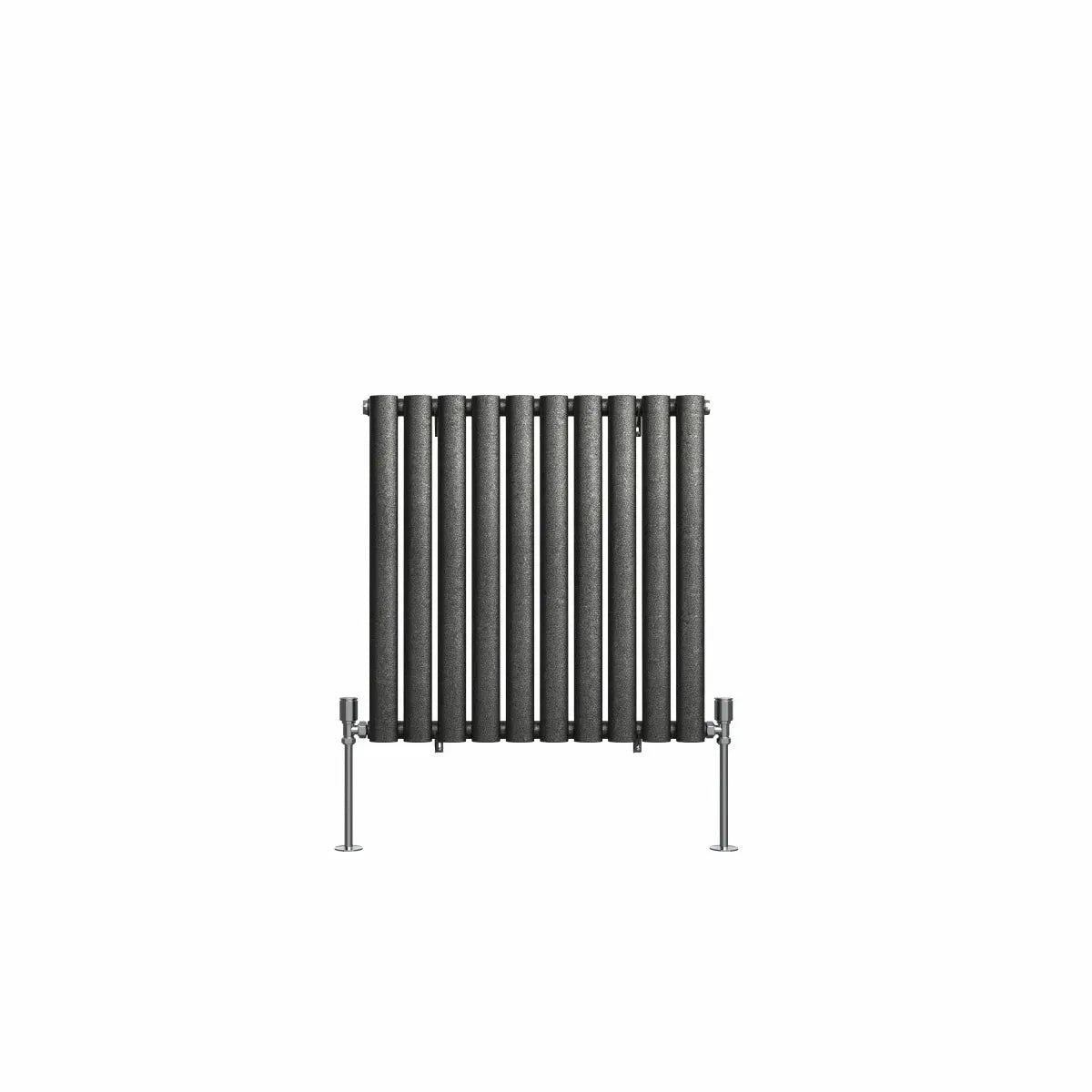 Cuneo - Modern horizontal oval tube radiator blackened silver