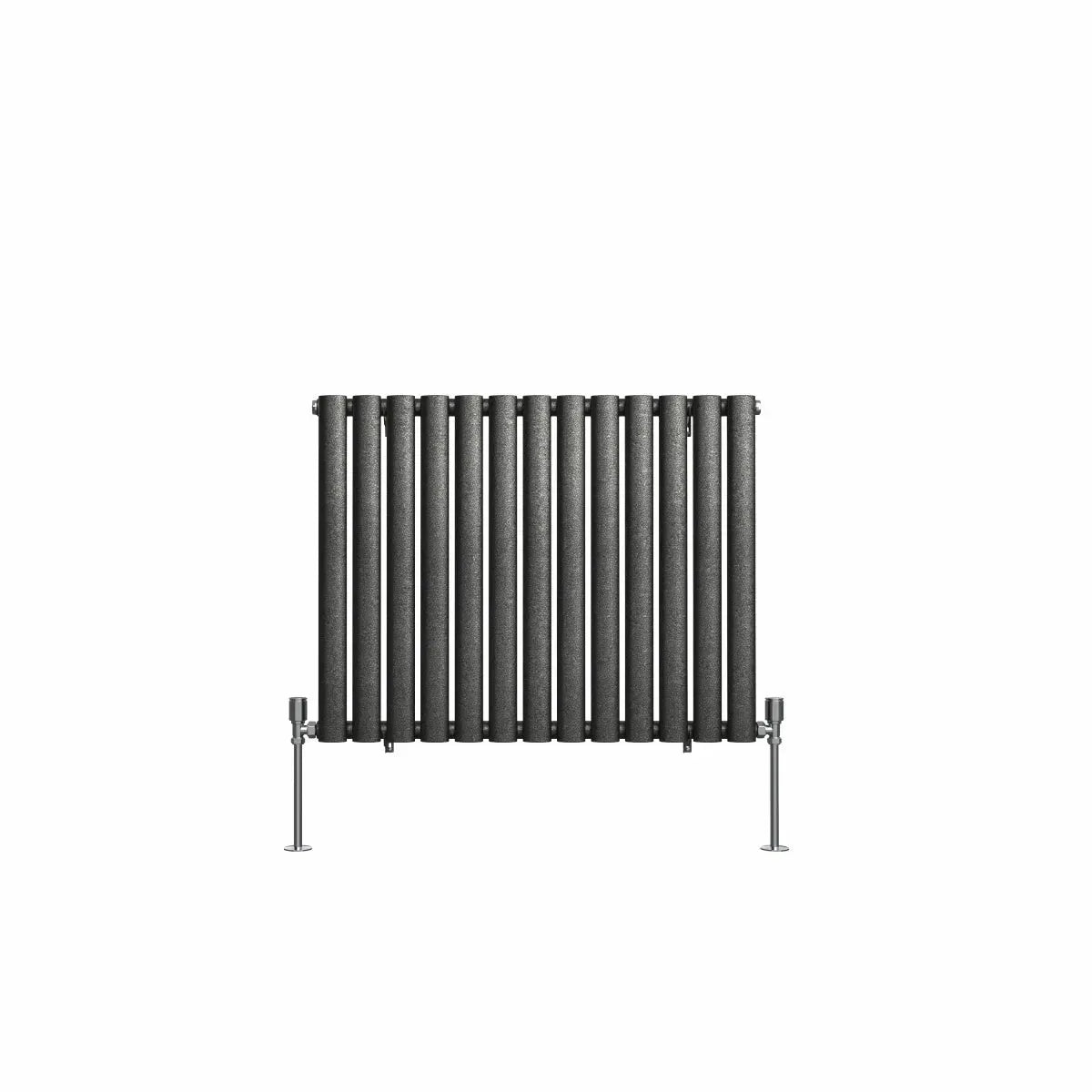 Cuneo - Modern horizontal oval tube radiator blackened silver