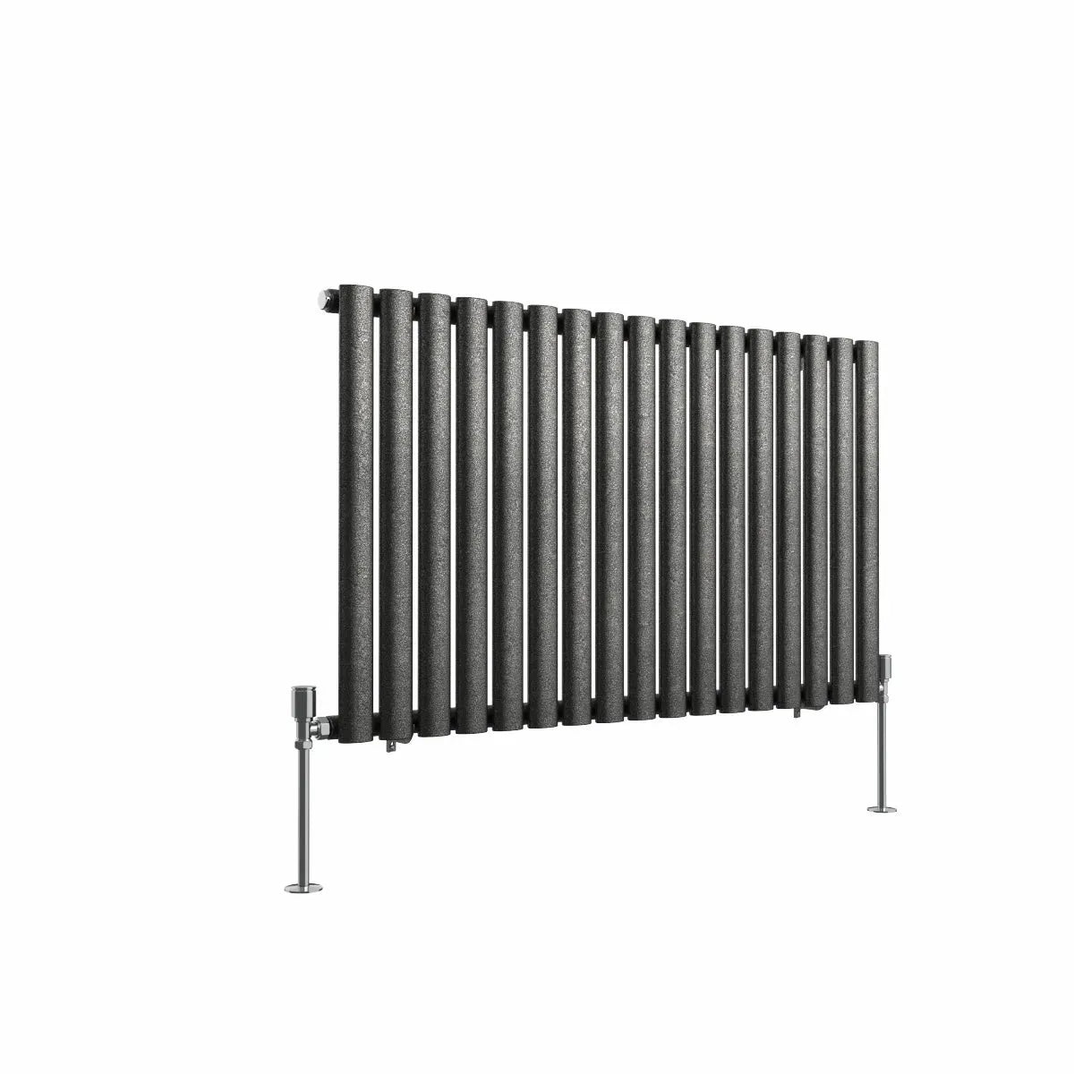 Cuneo - Modern horizontal oval tube radiator blackened silver