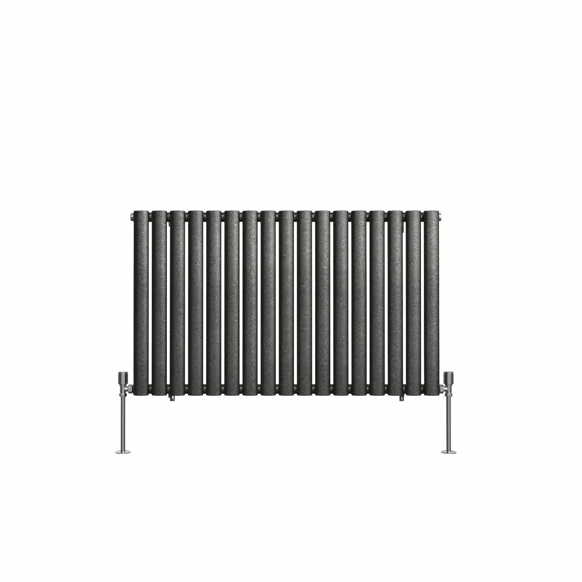 Cuneo - Modern horizontal oval tube radiator blackened silver