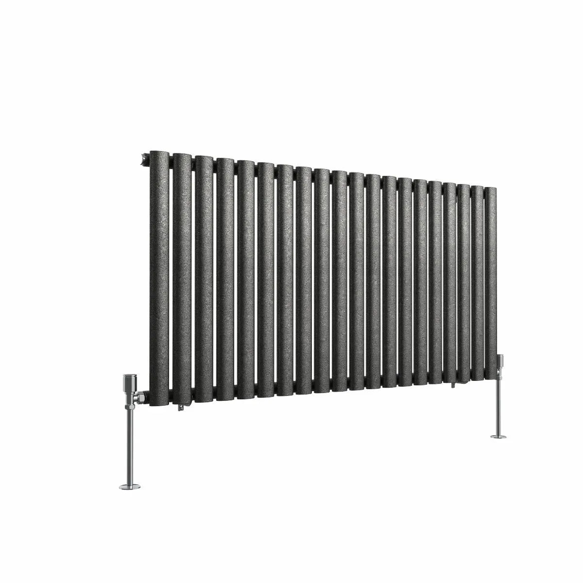 Cuneo - Modern horizontal oval tube radiator blackened silver