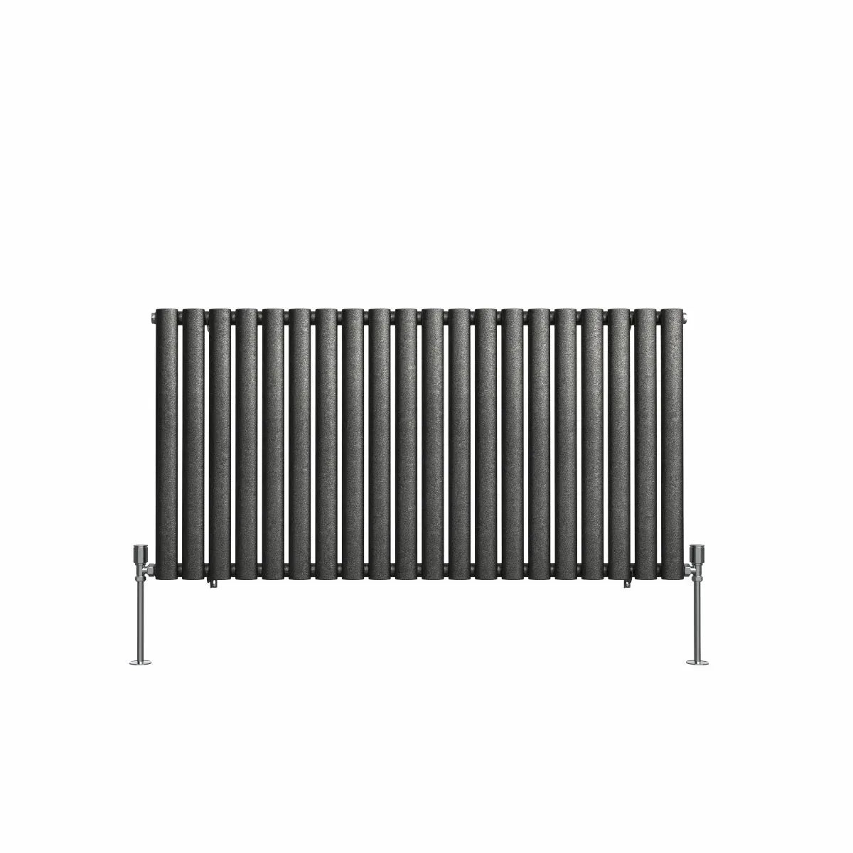 Cuneo - Modern horizontal oval tube radiator blackened silver