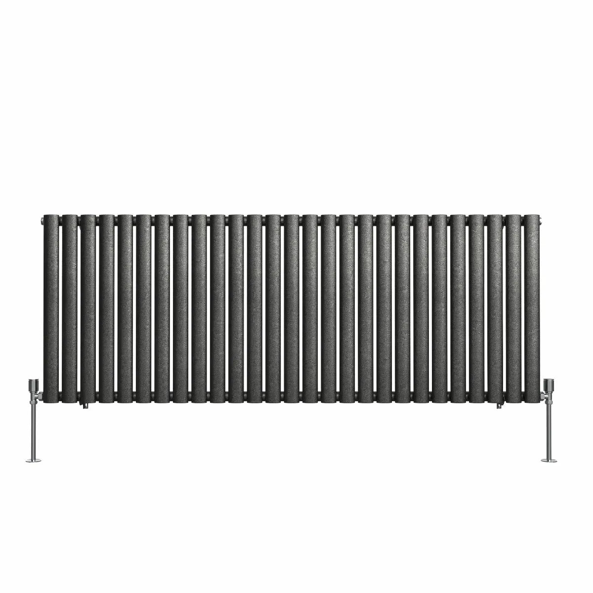 Cuneo - Modern horizontal oval tube radiator blackened silver