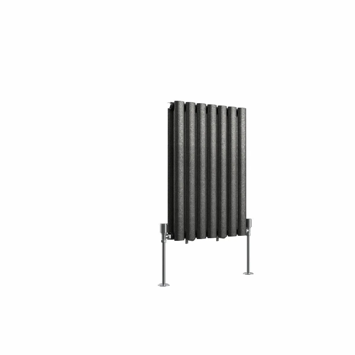 Cuneo - Modern horizontal oval tube radiator blackened silver