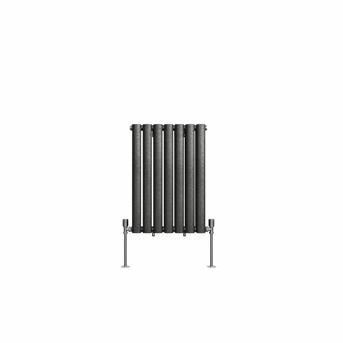 Cuneo - Modern horizontal oval tube radiator blackened silver