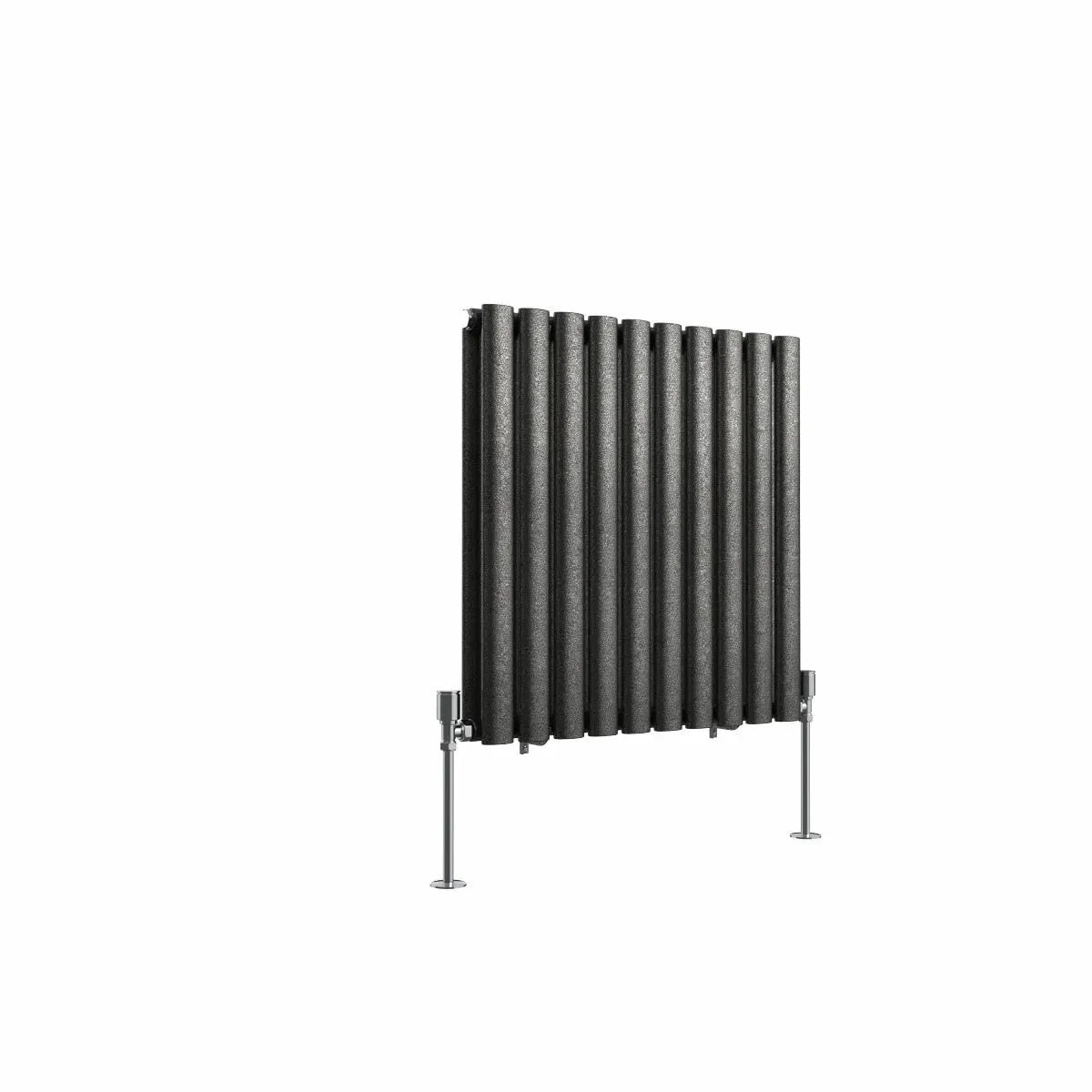 Cuneo - Modern horizontal oval tube radiator blackened silver