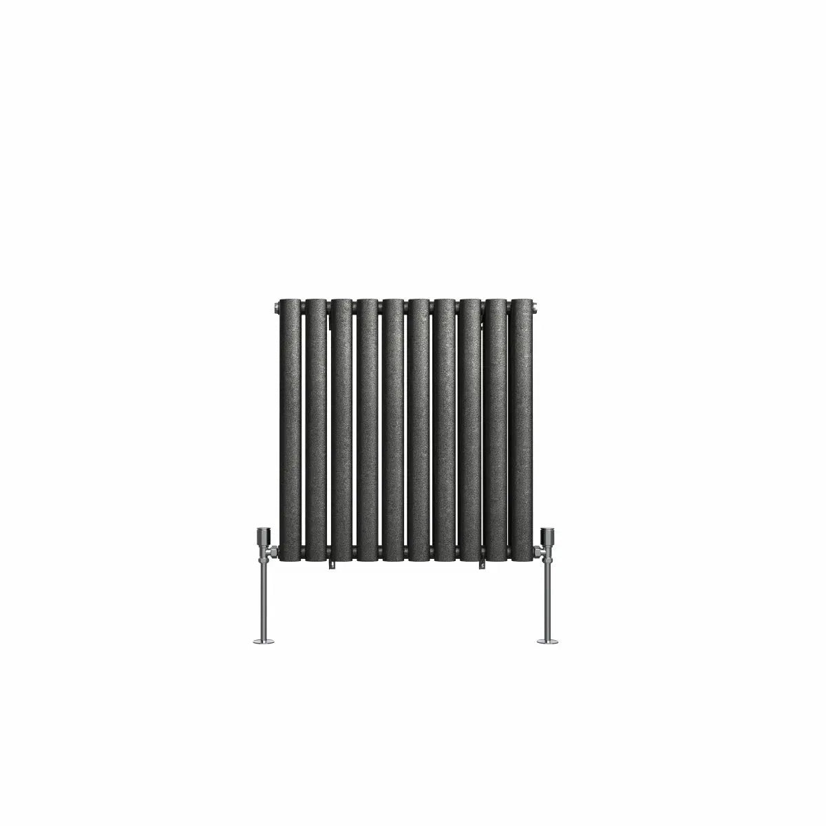 Cuneo - Modern horizontal oval tube radiator blackened silver