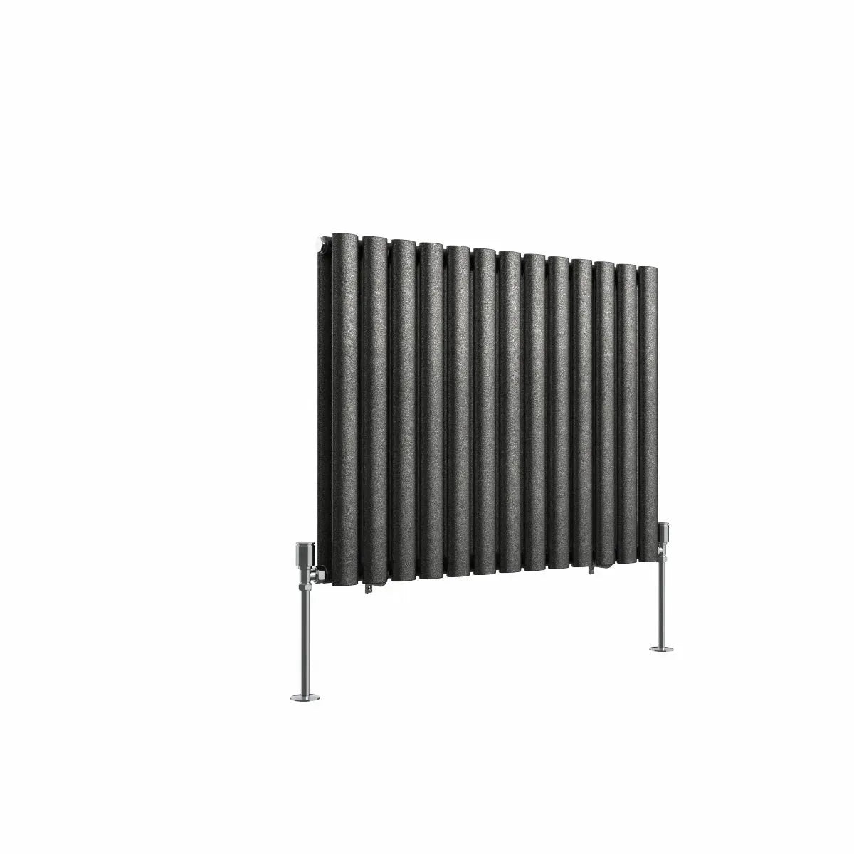 Cuneo - Modern horizontal oval tube radiator blackened silver