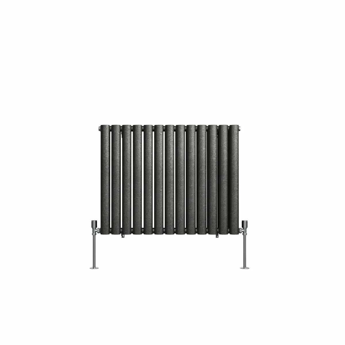 Cuneo - Modern horizontal oval tube radiator blackened silver