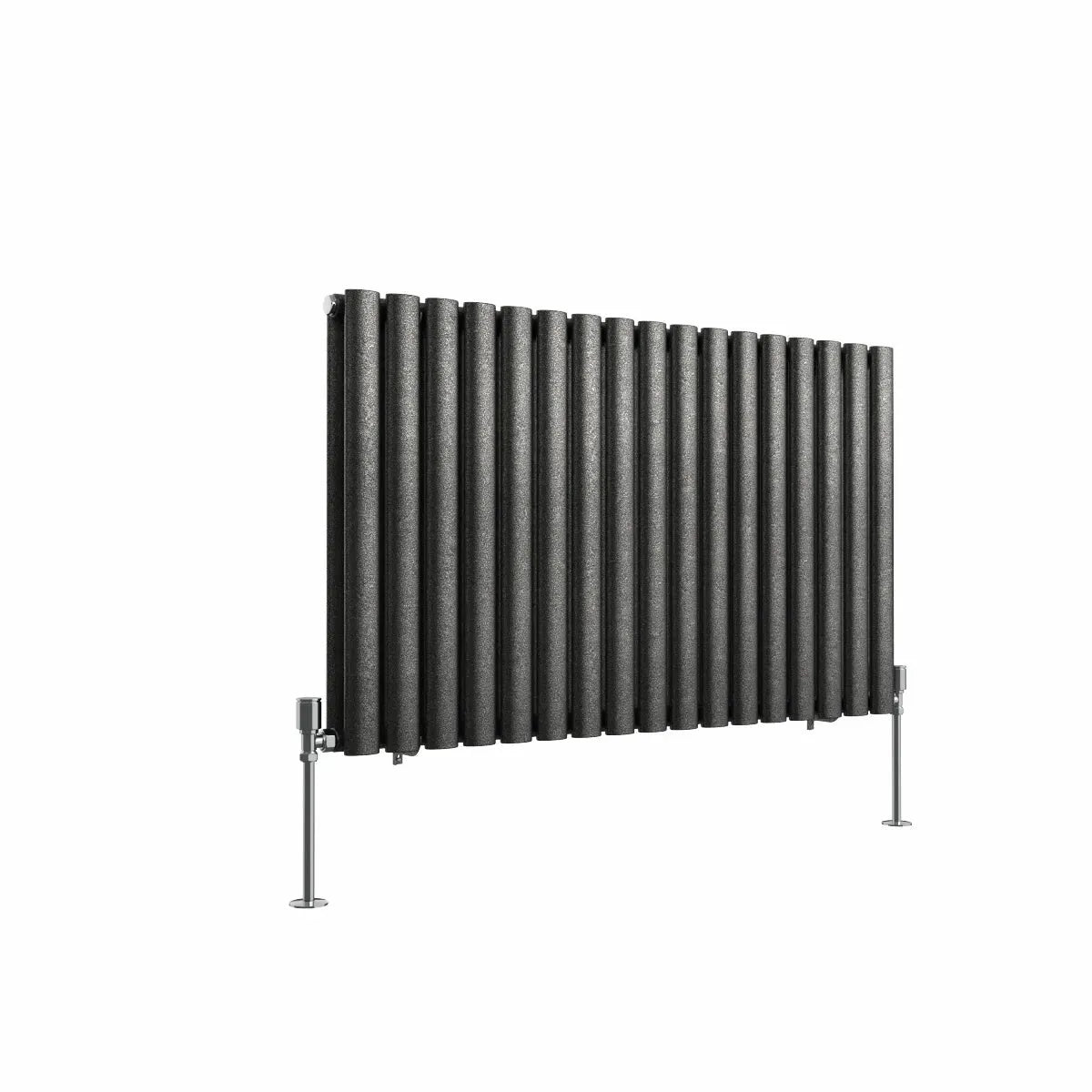 Cuneo - Modern horizontal oval tube radiator blackened silver