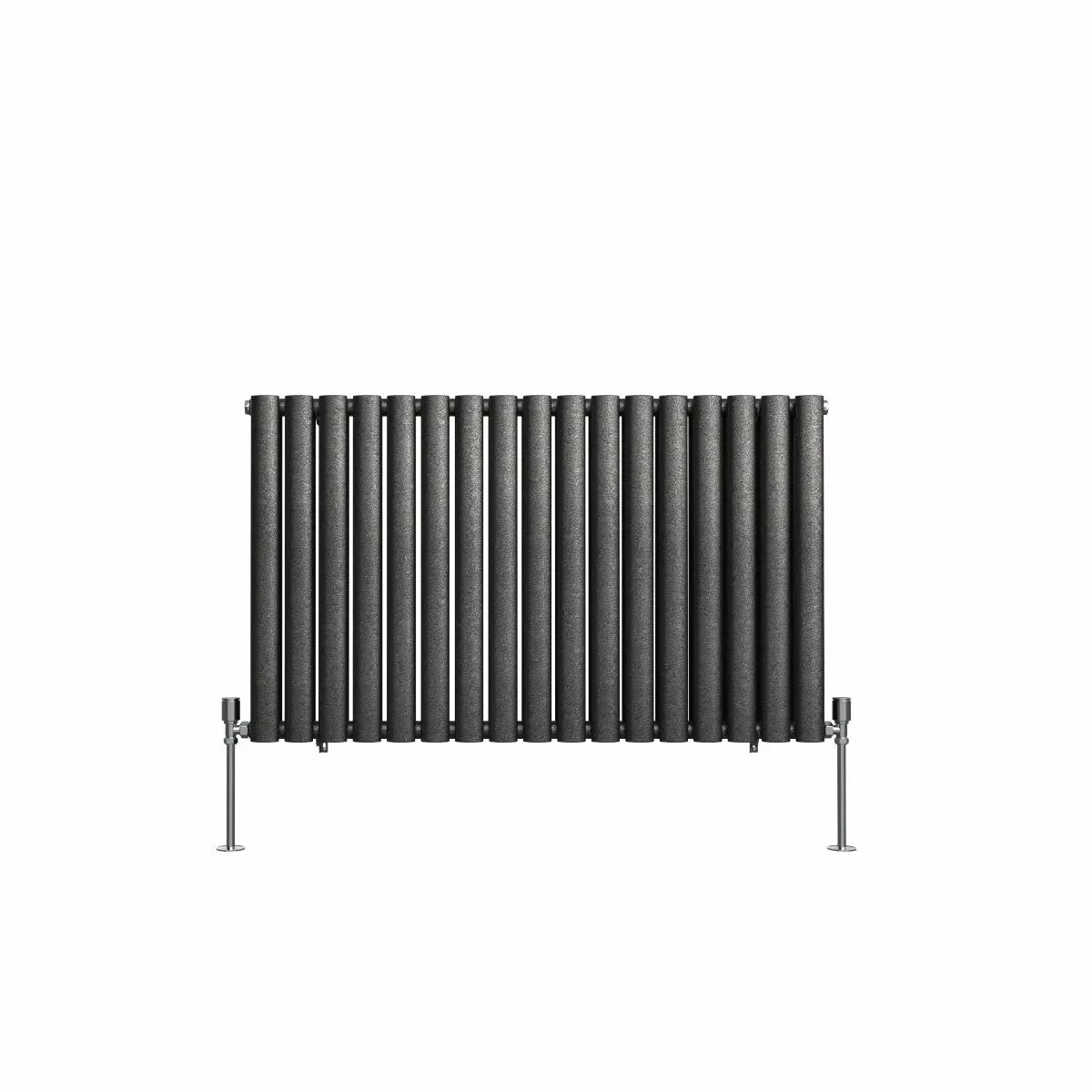 Cuneo - Modern horizontal oval tube radiator blackened silver